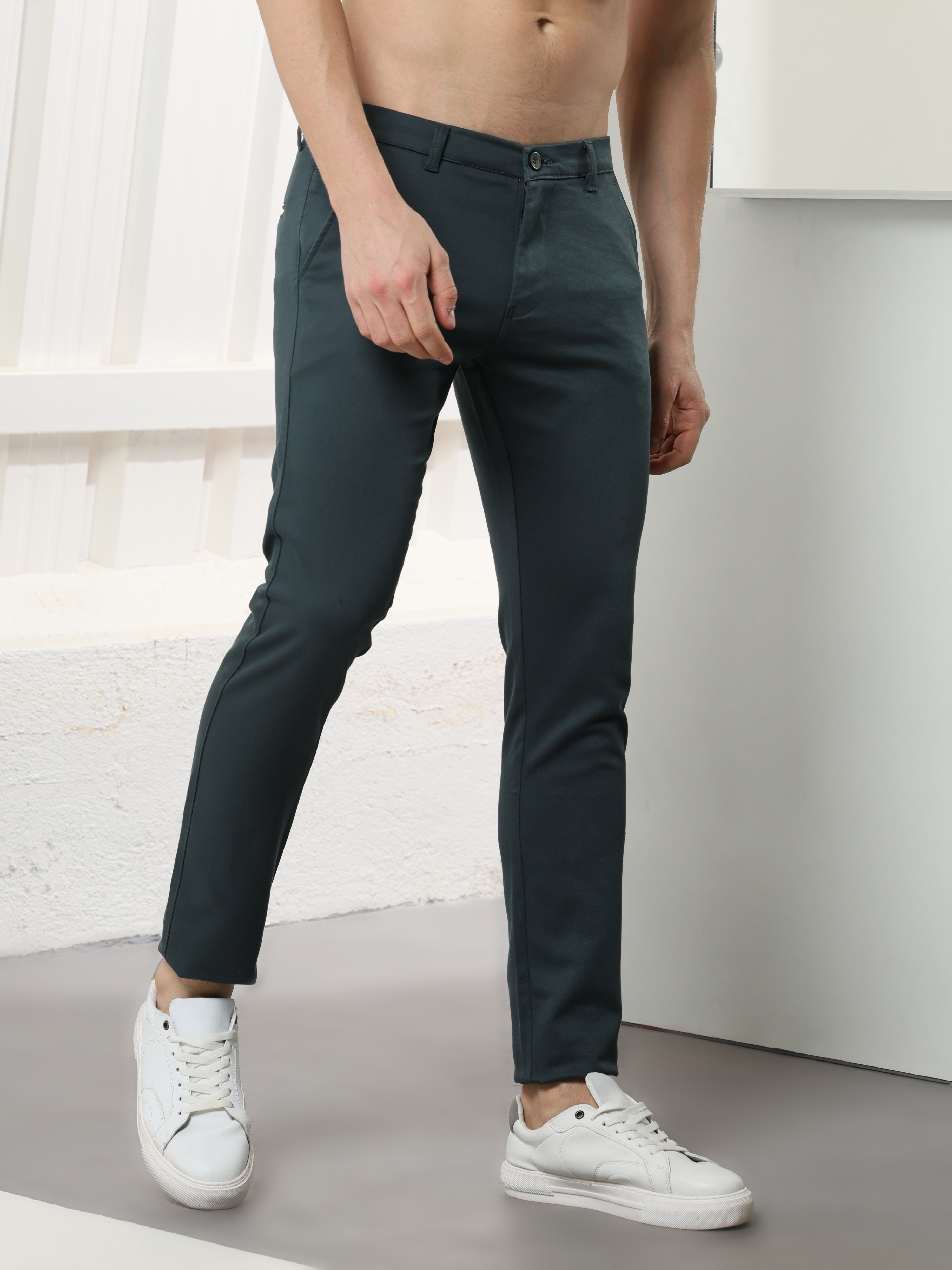 Slate Grey Stretch cotton trouser