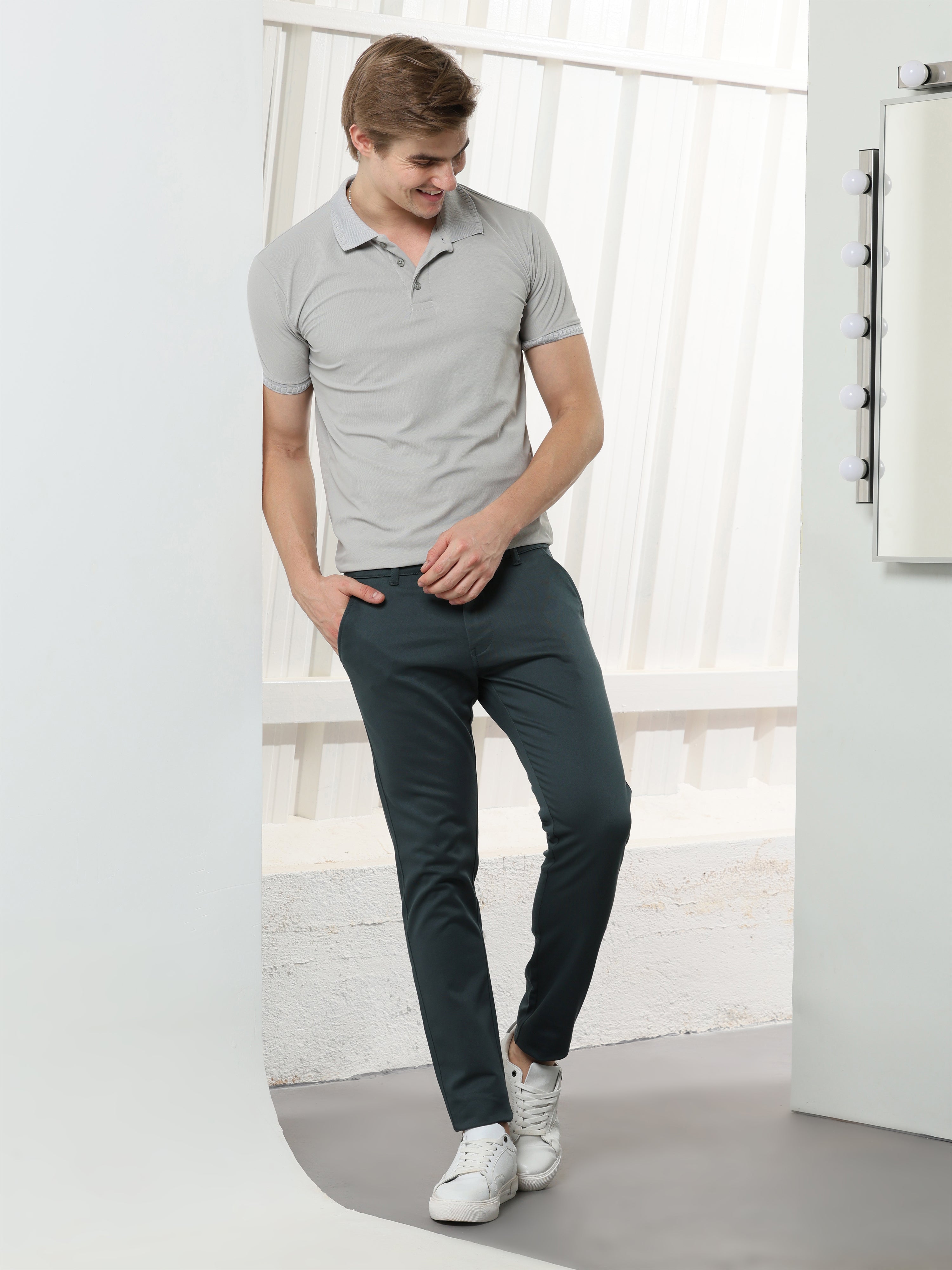 Slate Grey Stretch cotton trouser