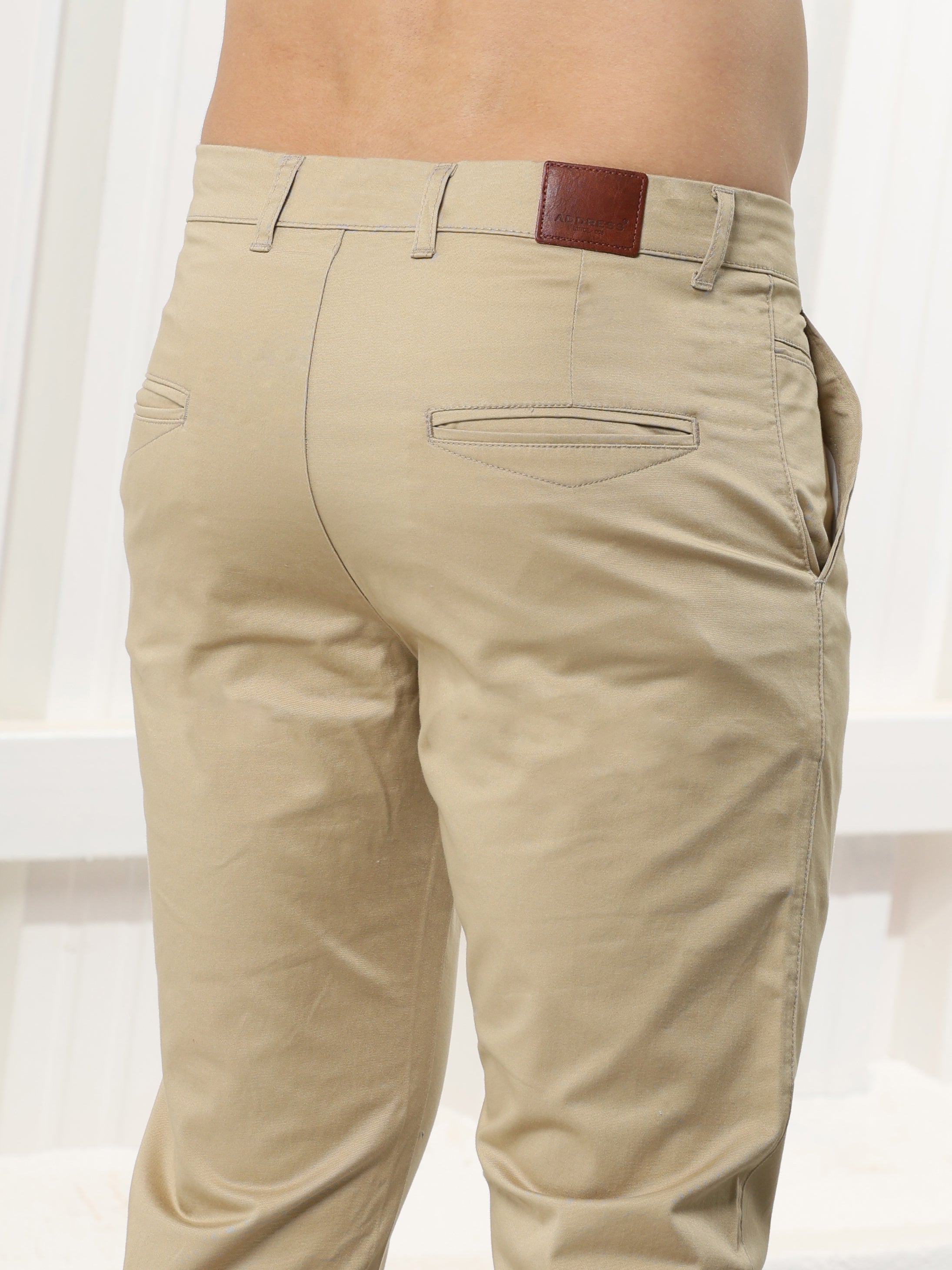 Sand Stretch cotton trouser