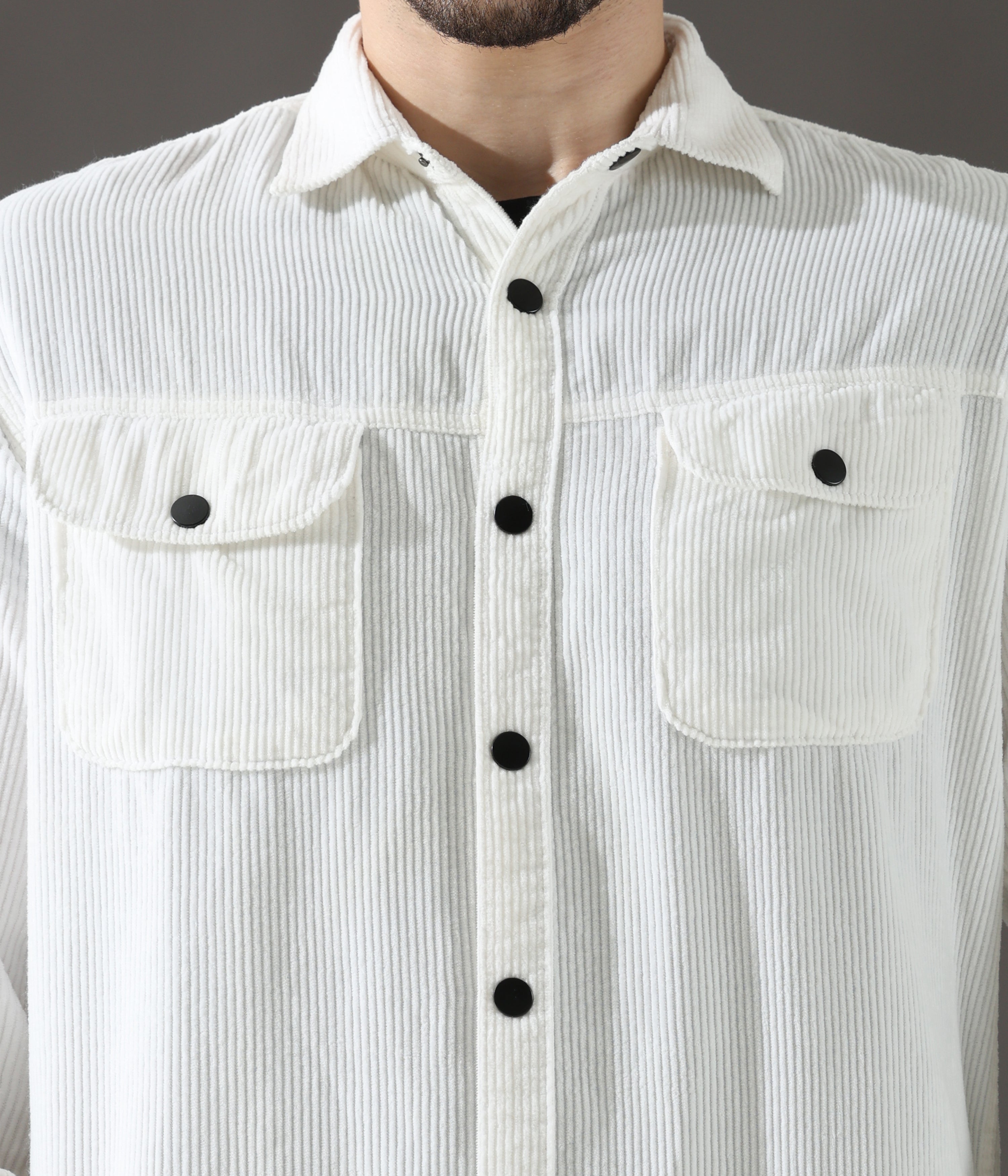White Versatile Dual-Pocket Shirt