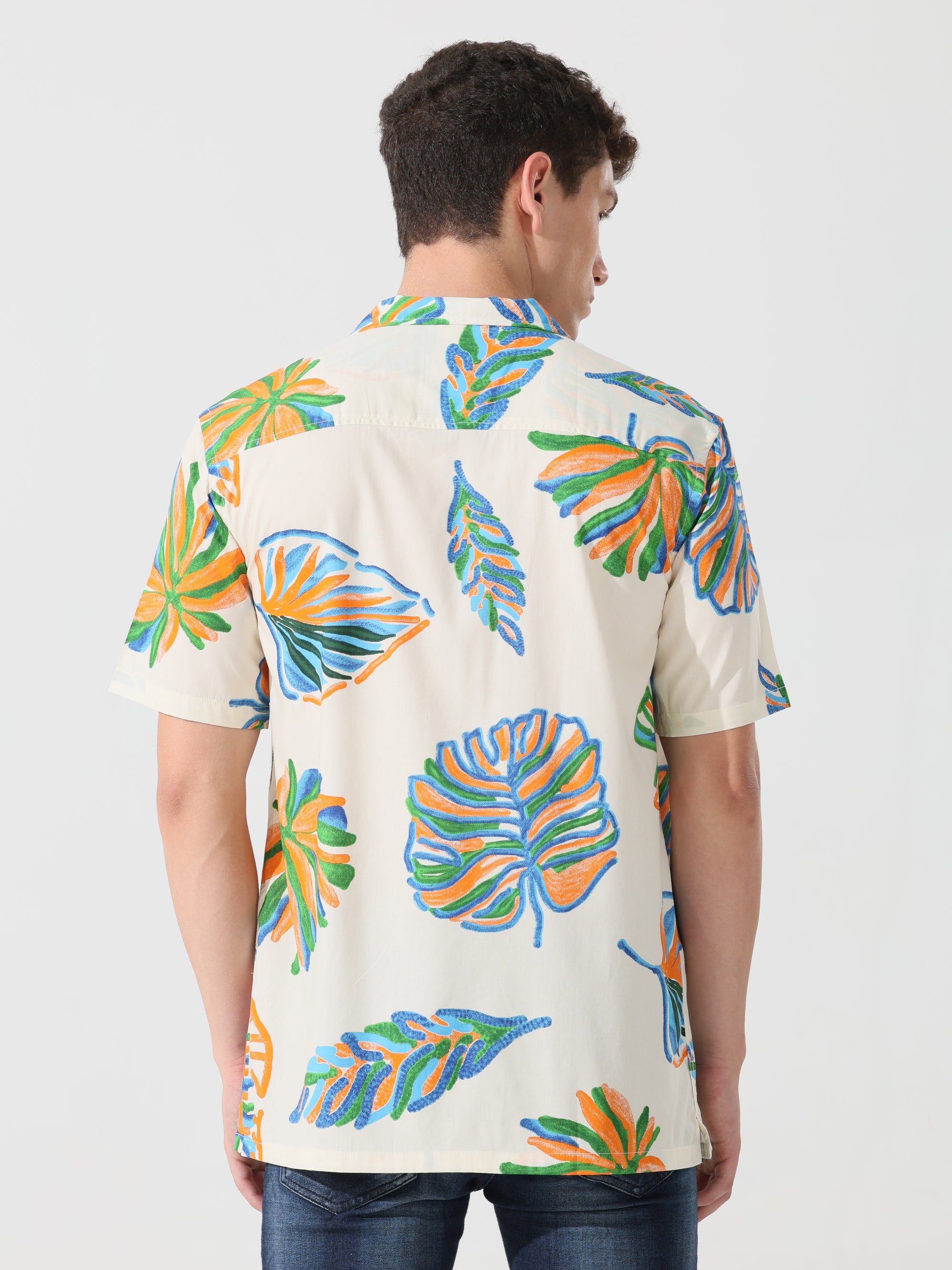 Off White Floral Beach print shirt