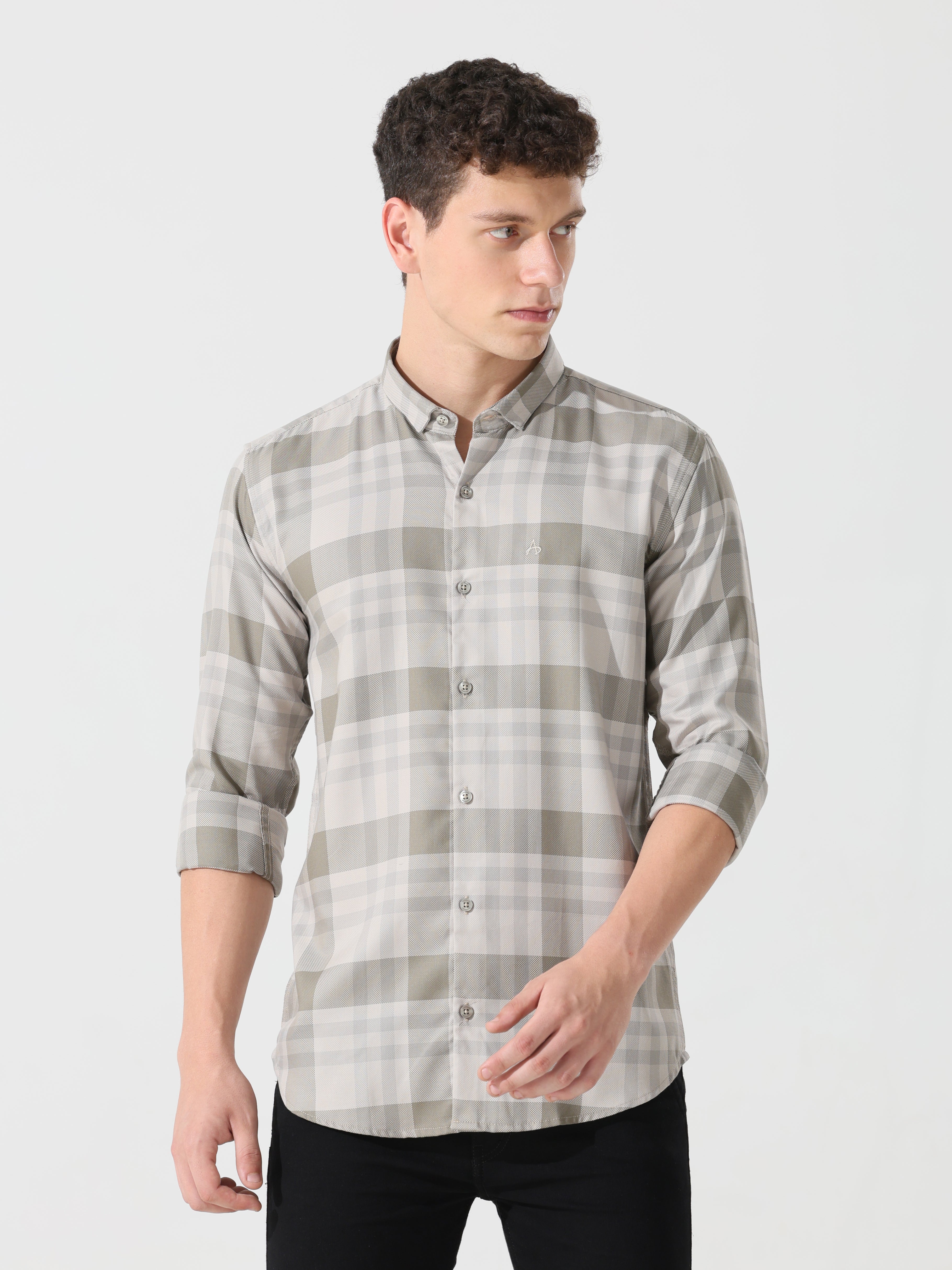 Supima hazelwood slim fit check shirt