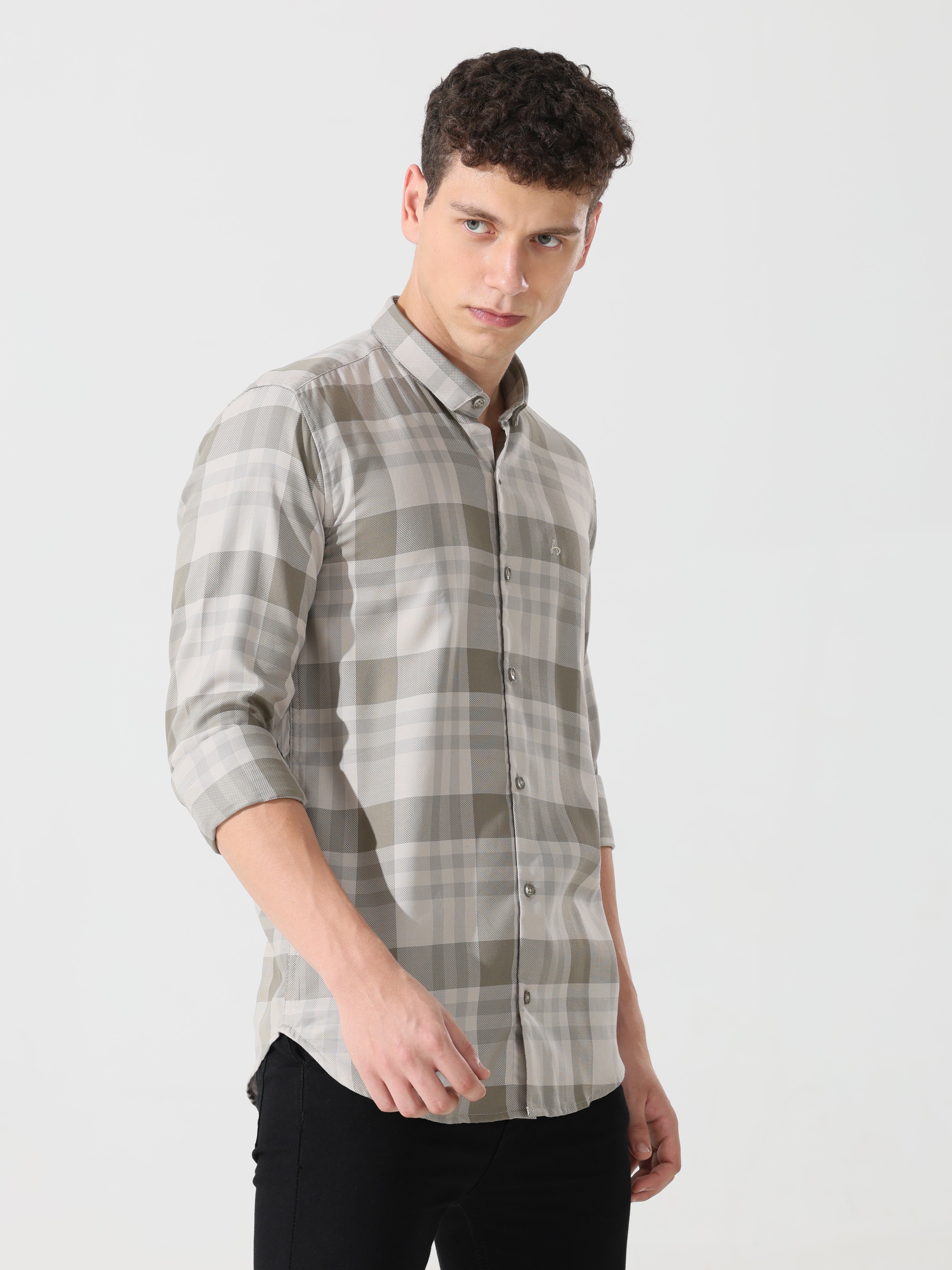Supima hazelwood slim fit check shirt