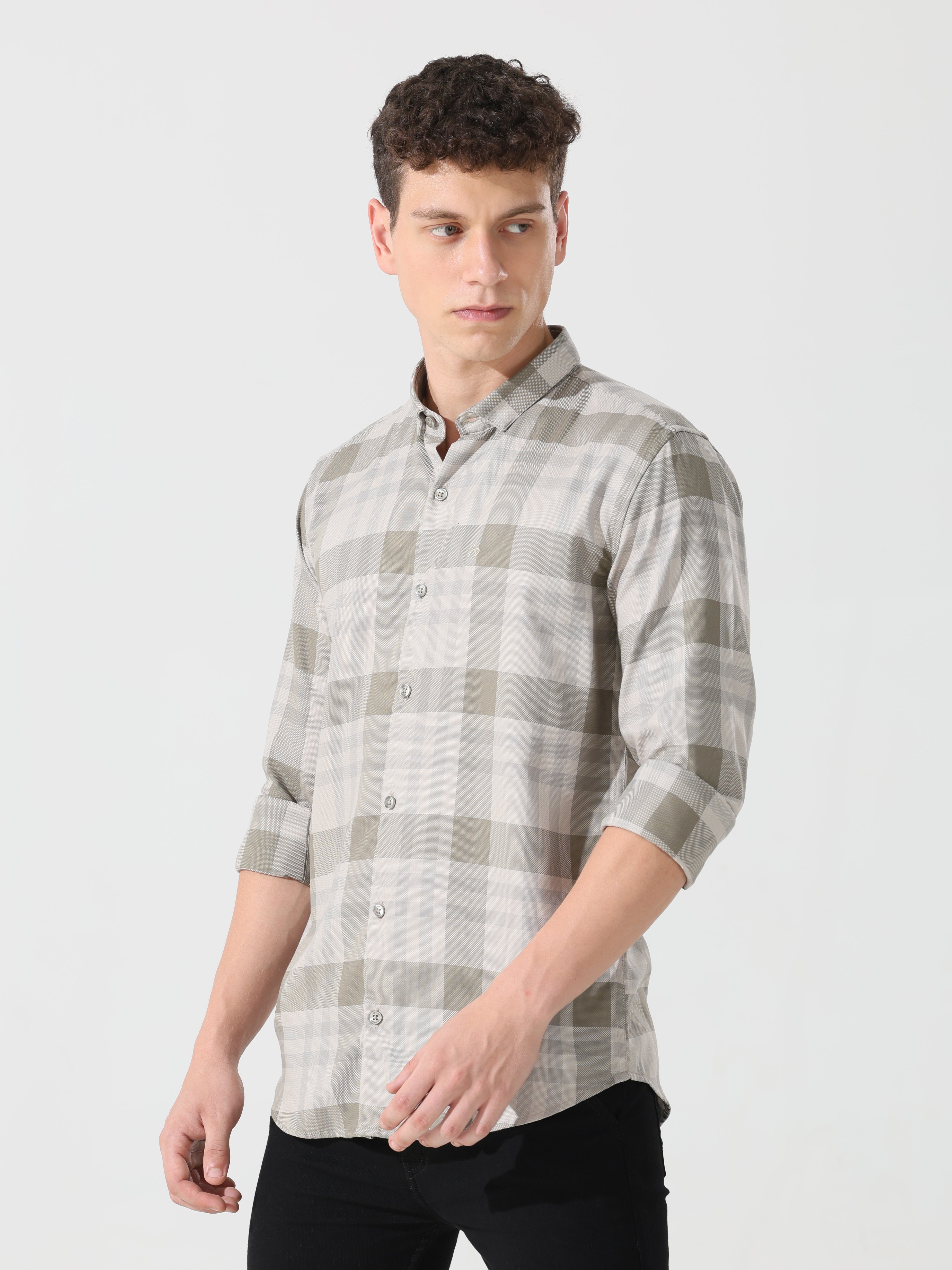 Supima hazelwood slim fit check shirt