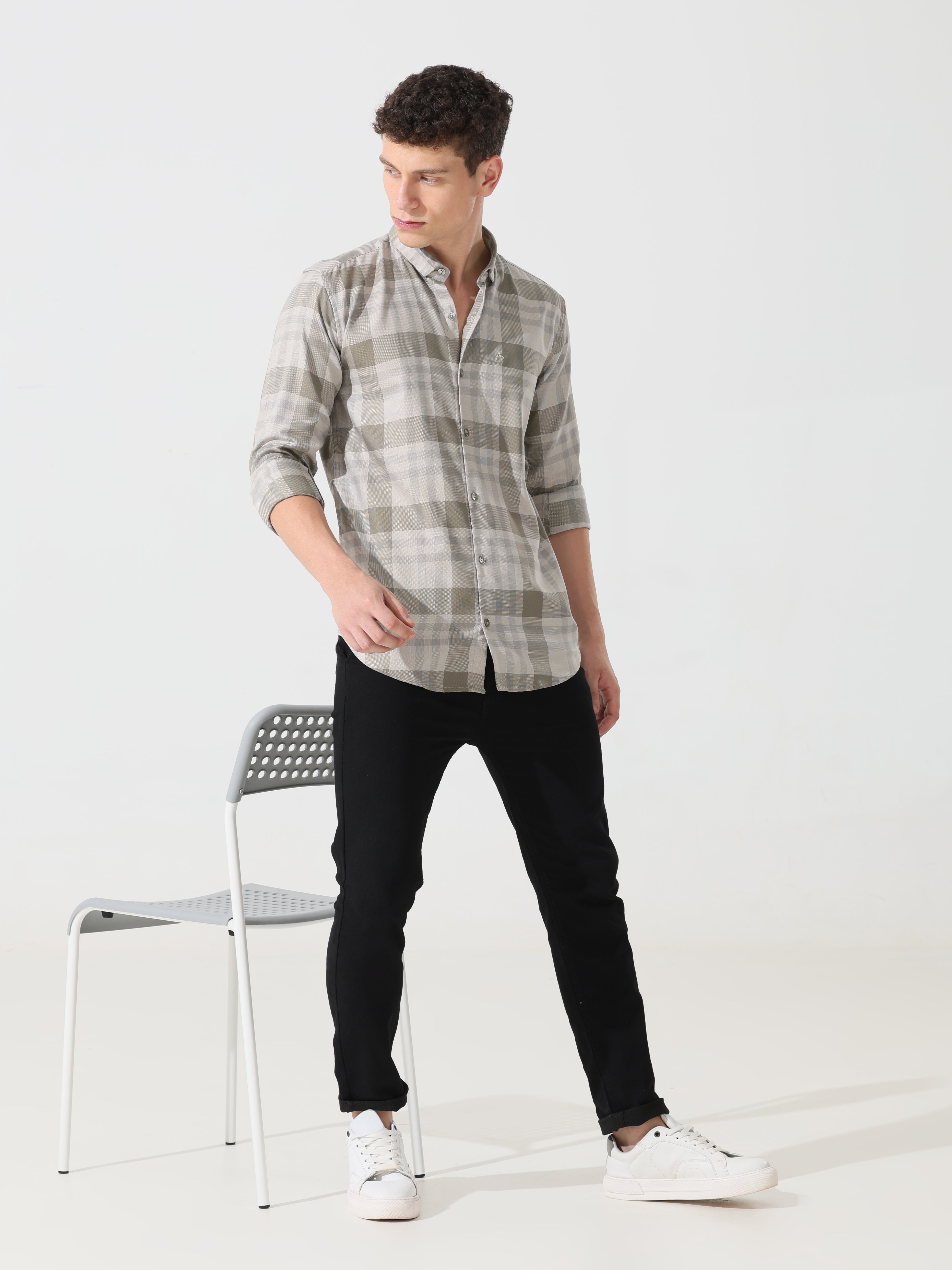 Supima hazelwood slim fit check shirt