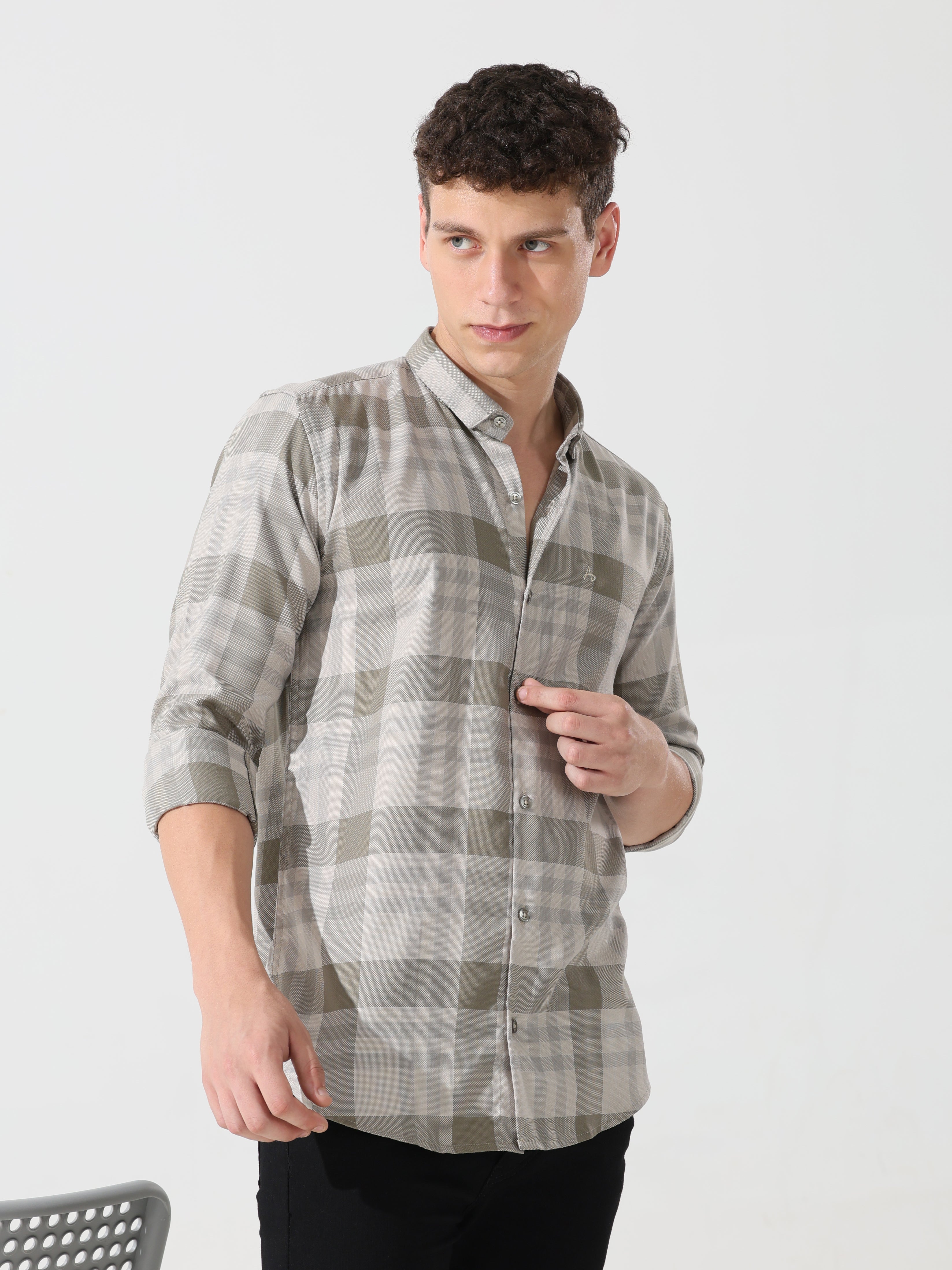 Supima hazelwood slim fit check shirt