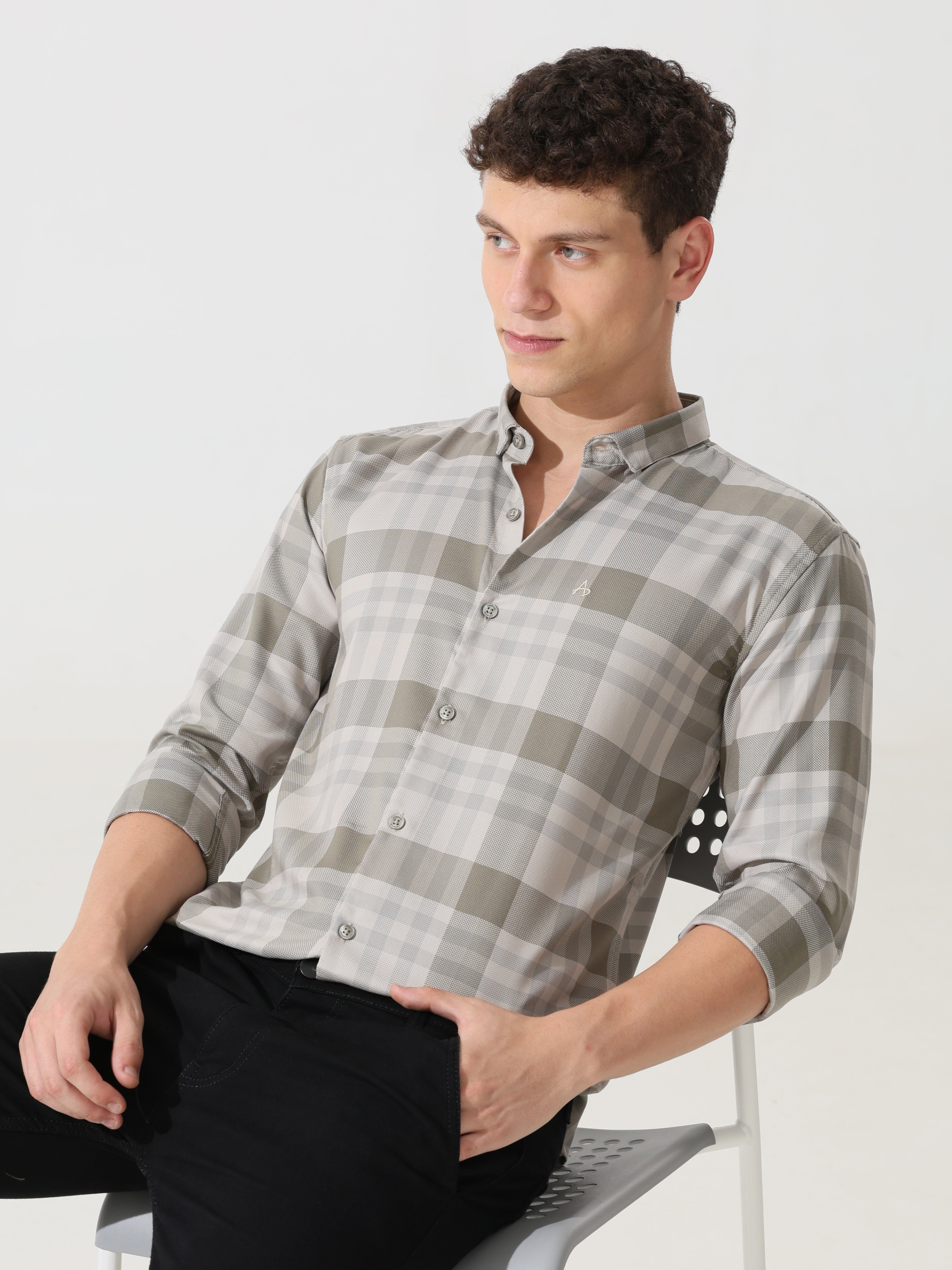 Supima hazelwood slim fit check shirt