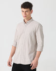 Oatmeal check slim fit shirt