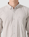 Oatmeal check slim fit shirt