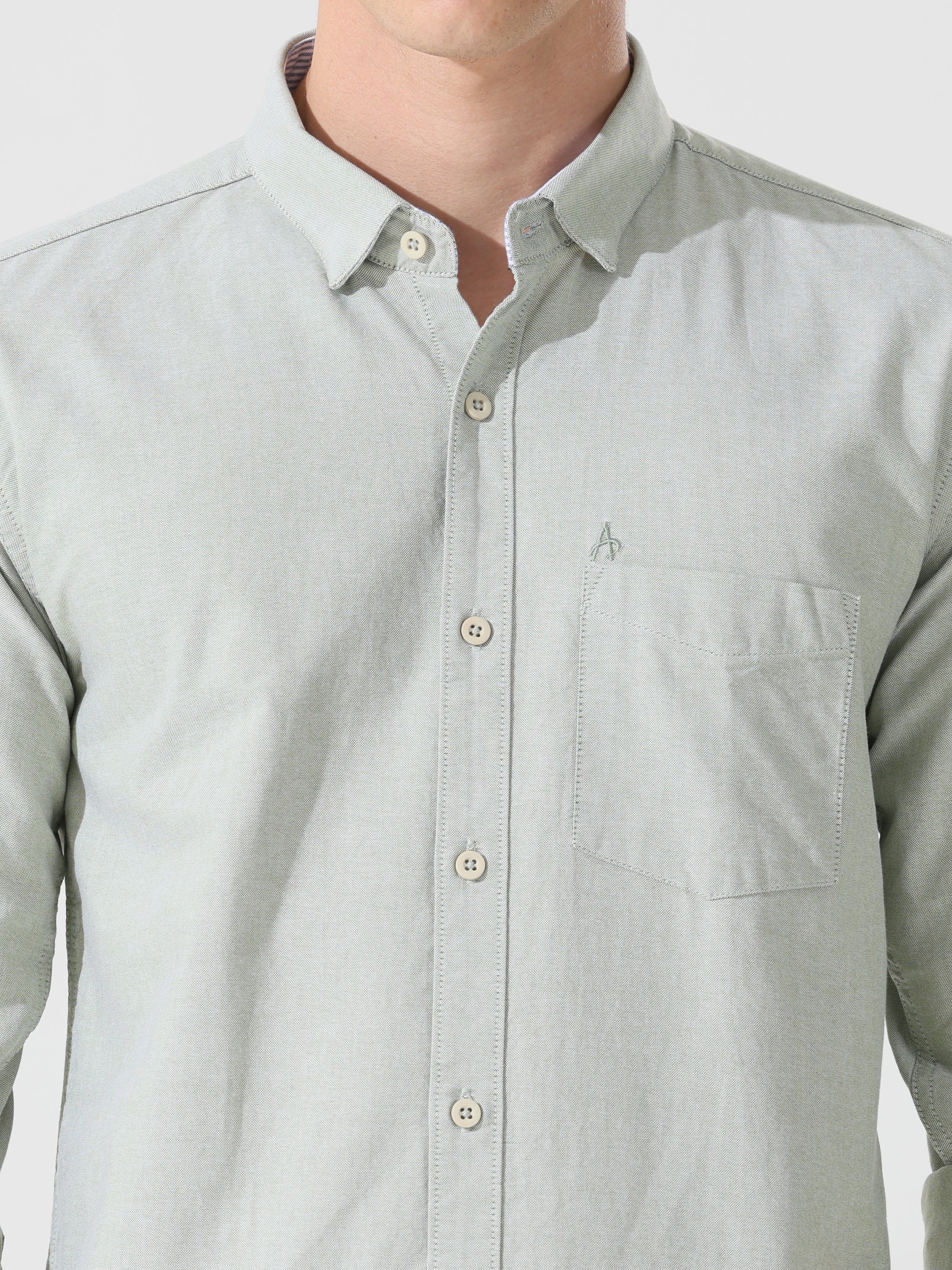 Oxford sage green slim fit shirt
