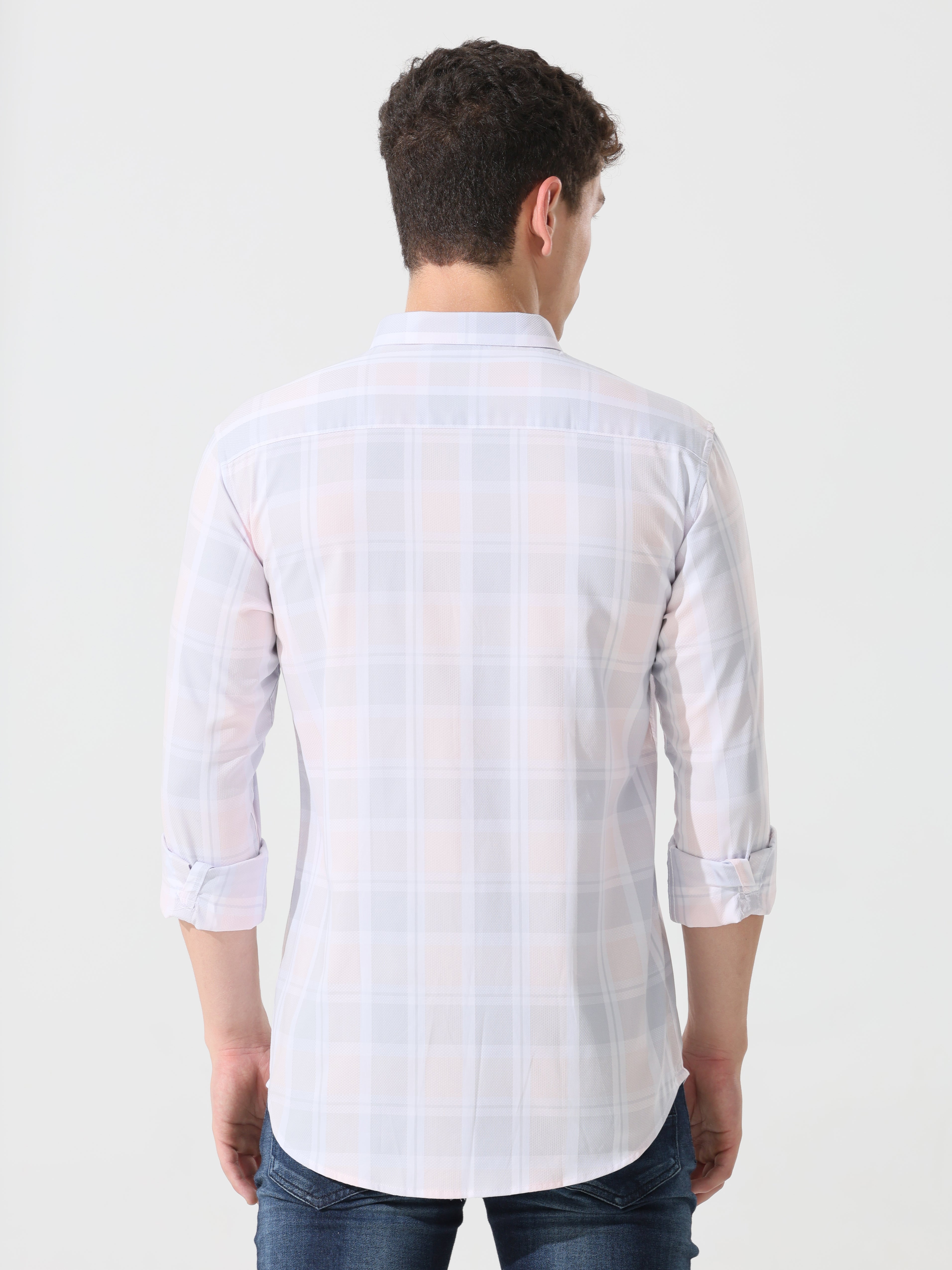 Supima powder pink slim fit shirt