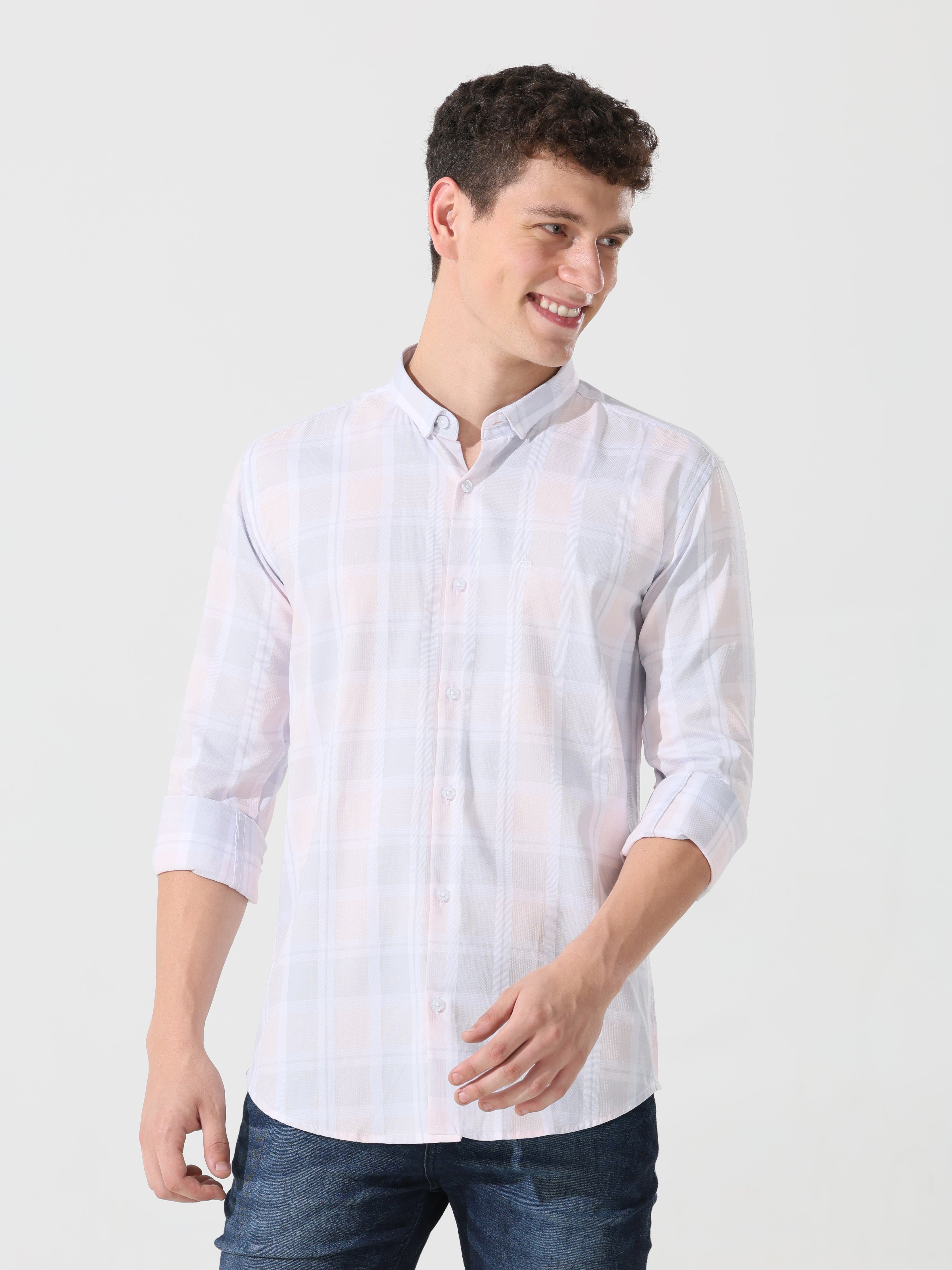 Supima powder pink slim fit shirt