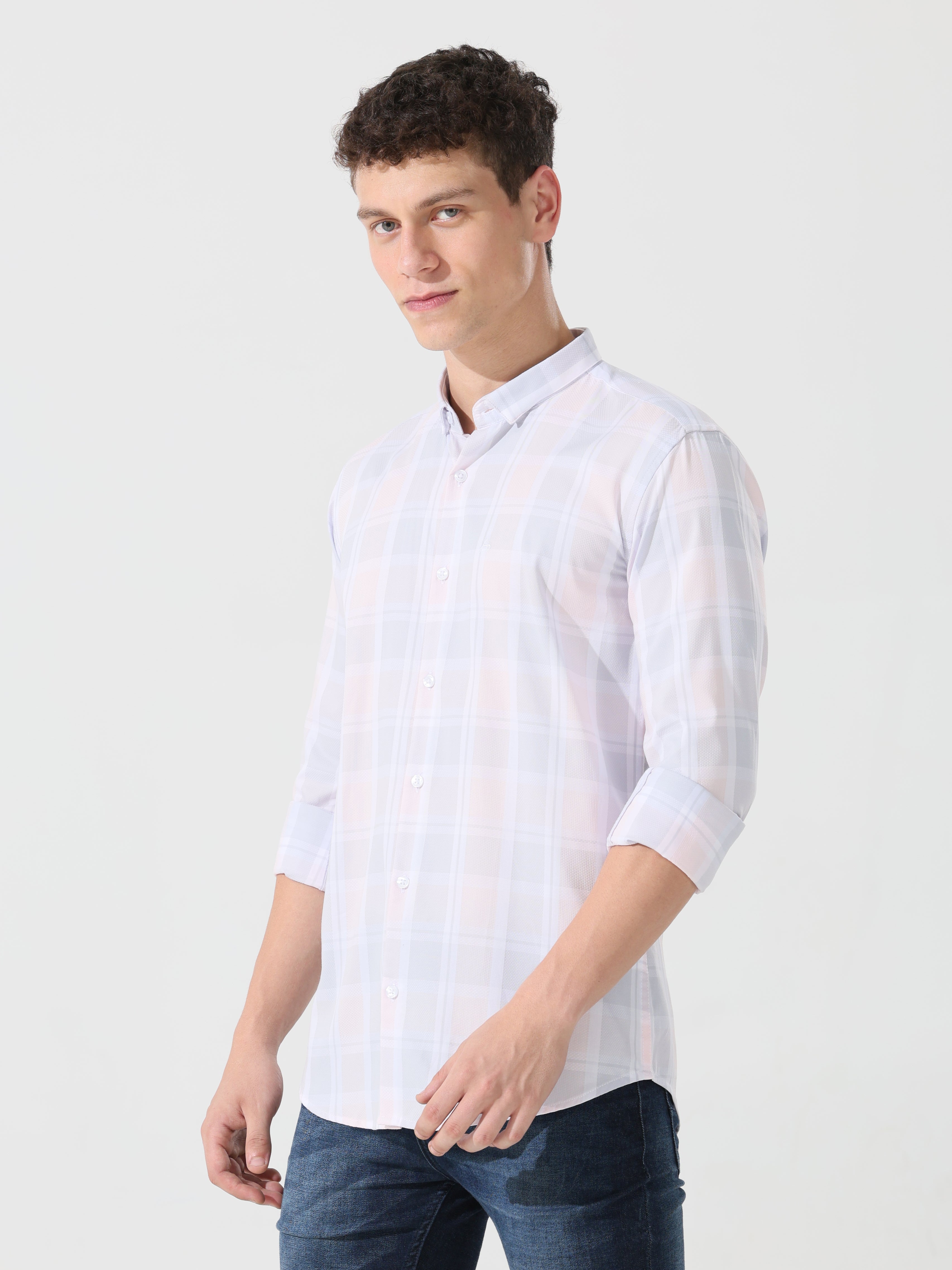 Supima powder pink slim fit shirt