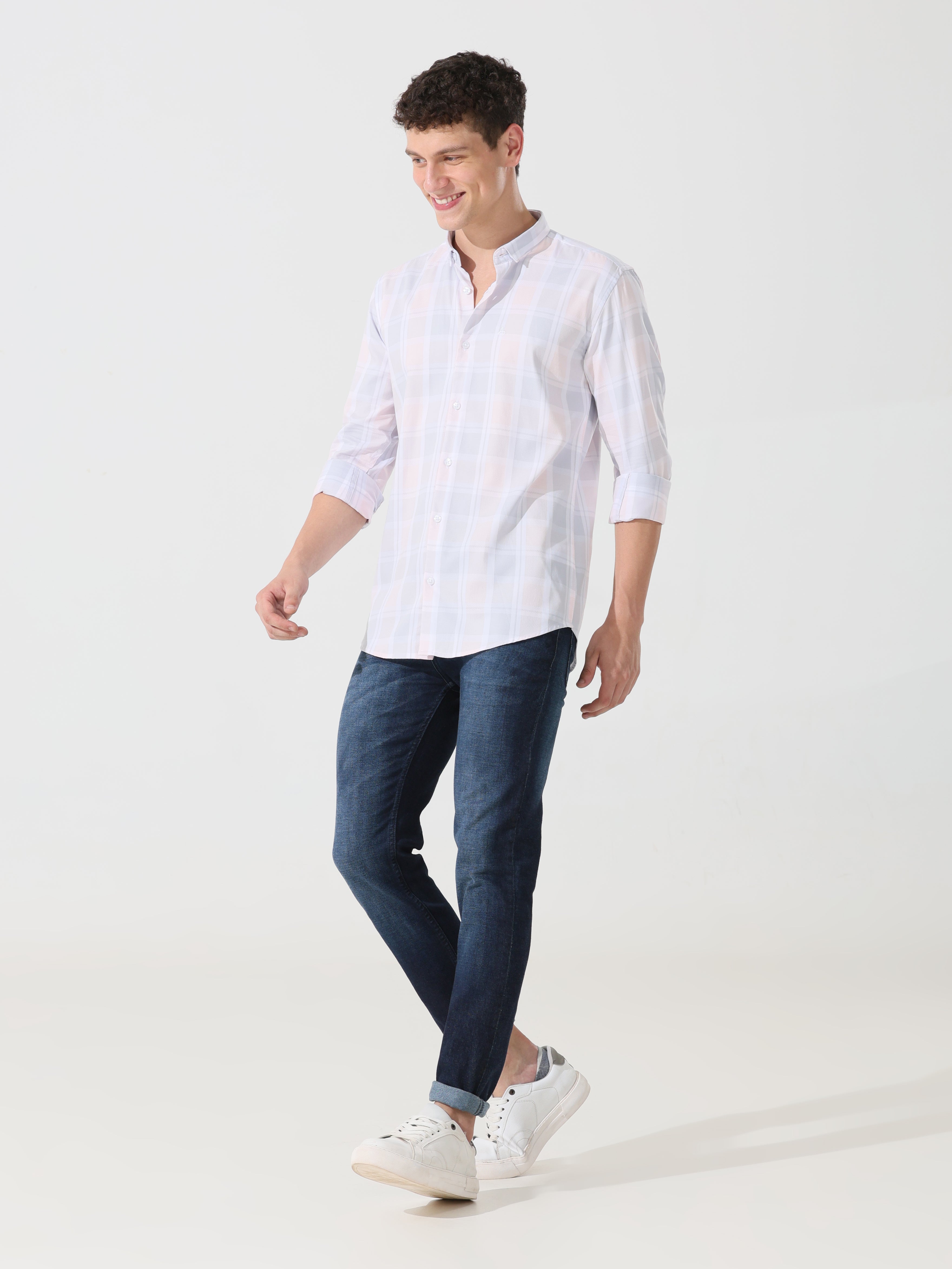 Supima powder pink slim fit shirt