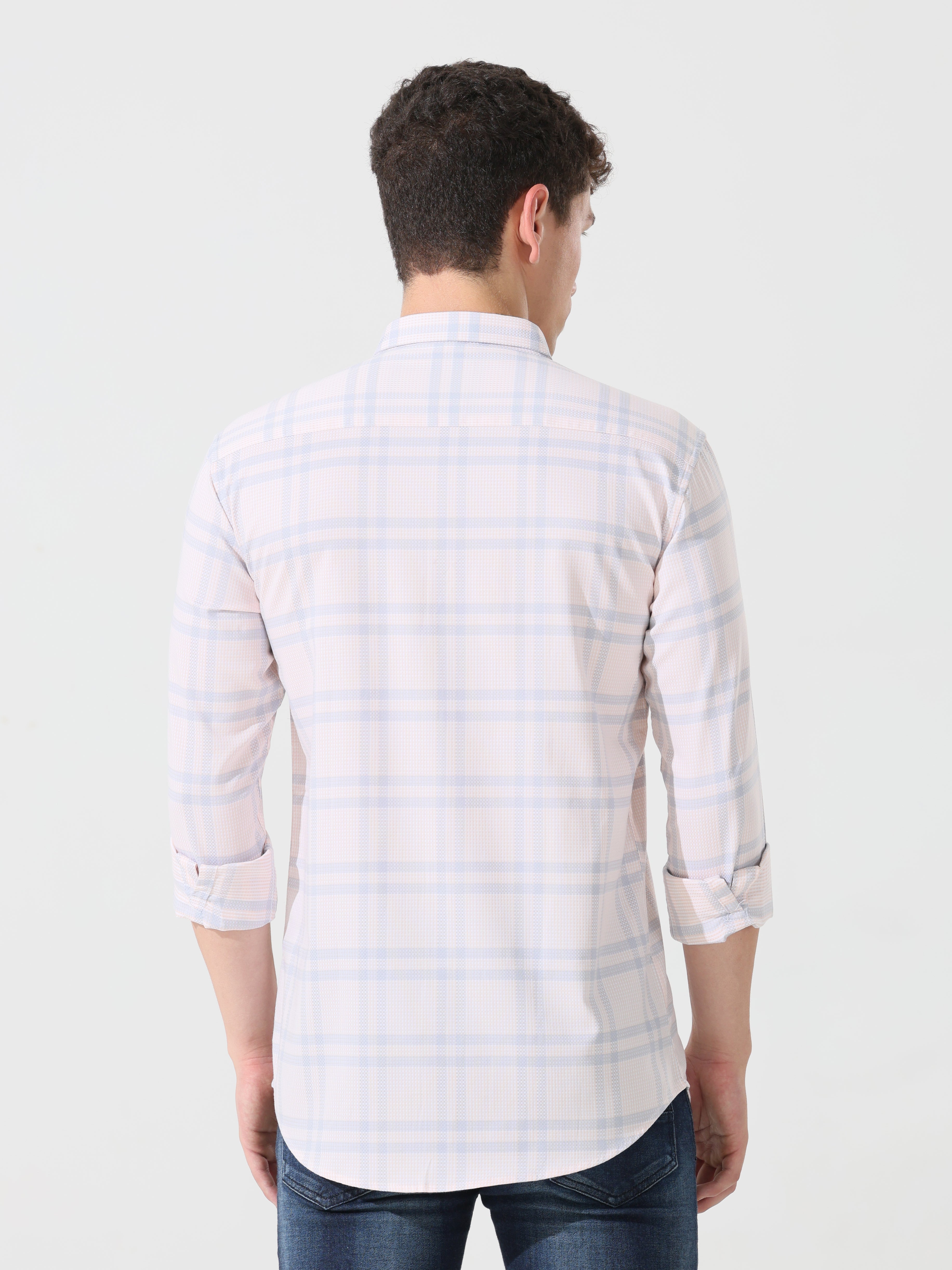 Supima pale papaya slim fit shirt