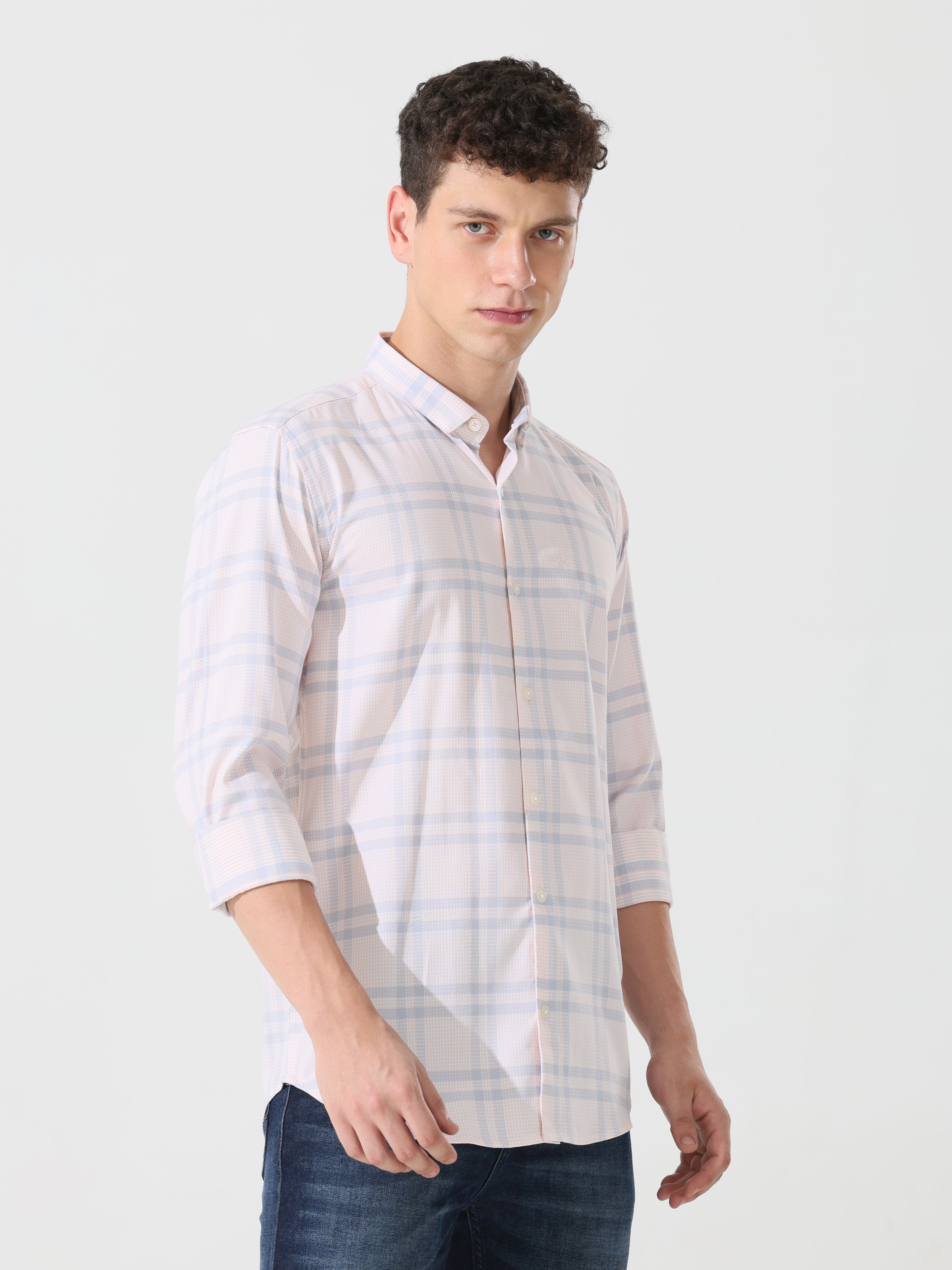 Supima pale papaya slim fit shirt