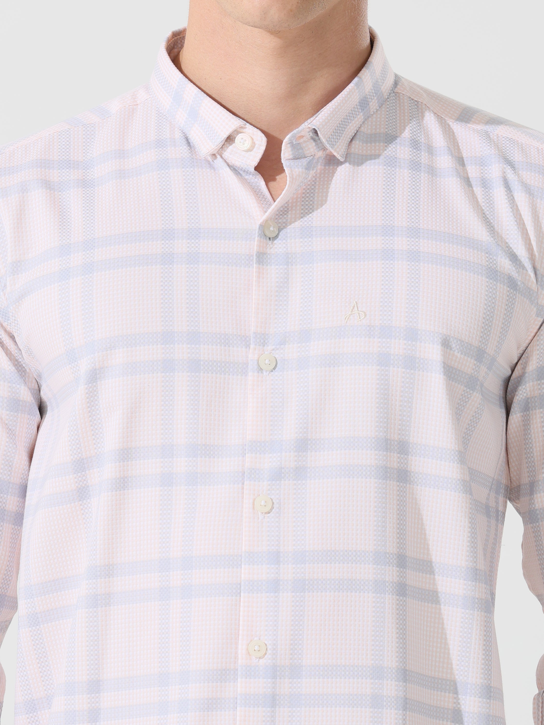 Supima pale papaya slim fit shirt