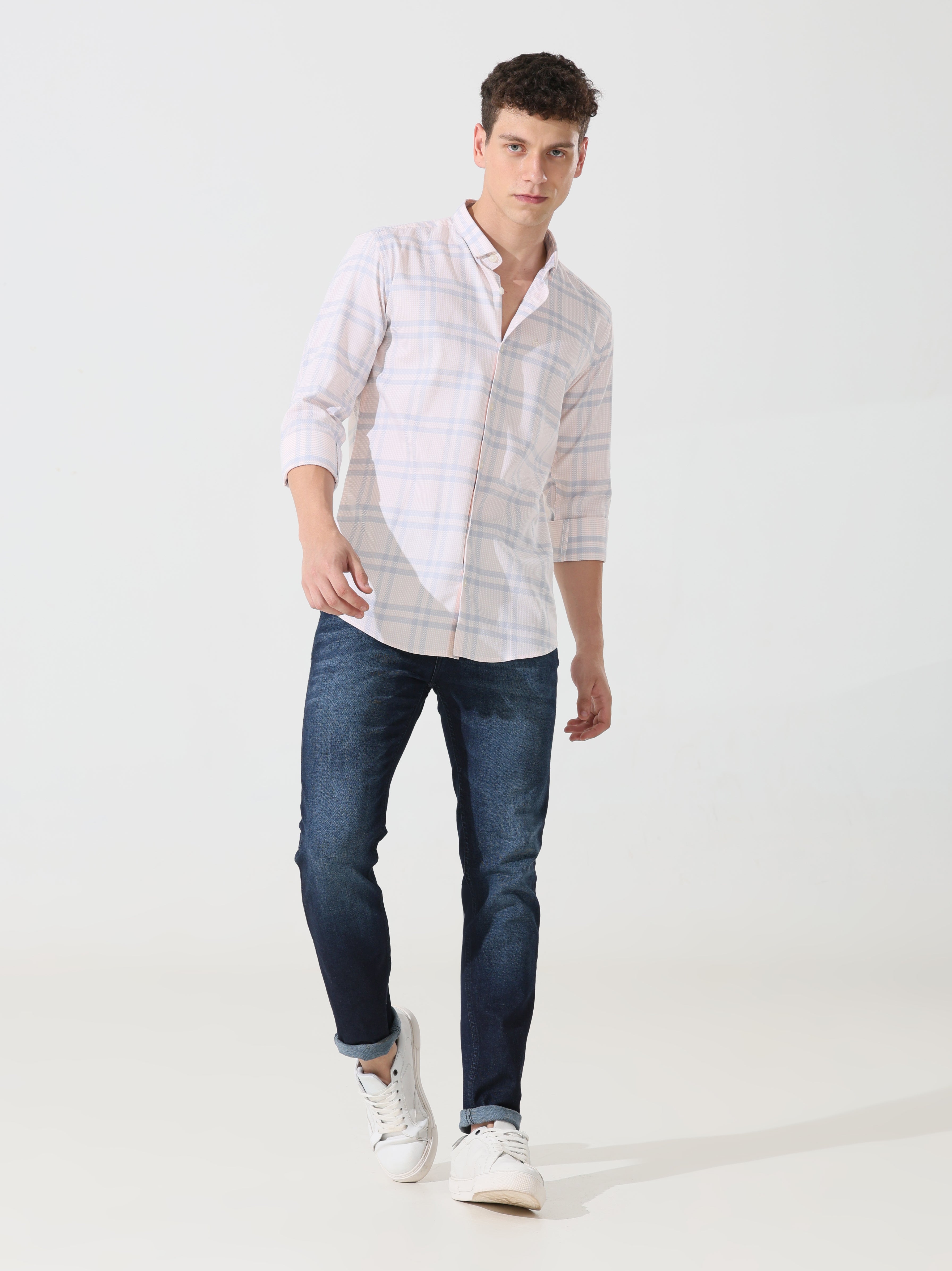 Supima pale papaya slim fit shirt