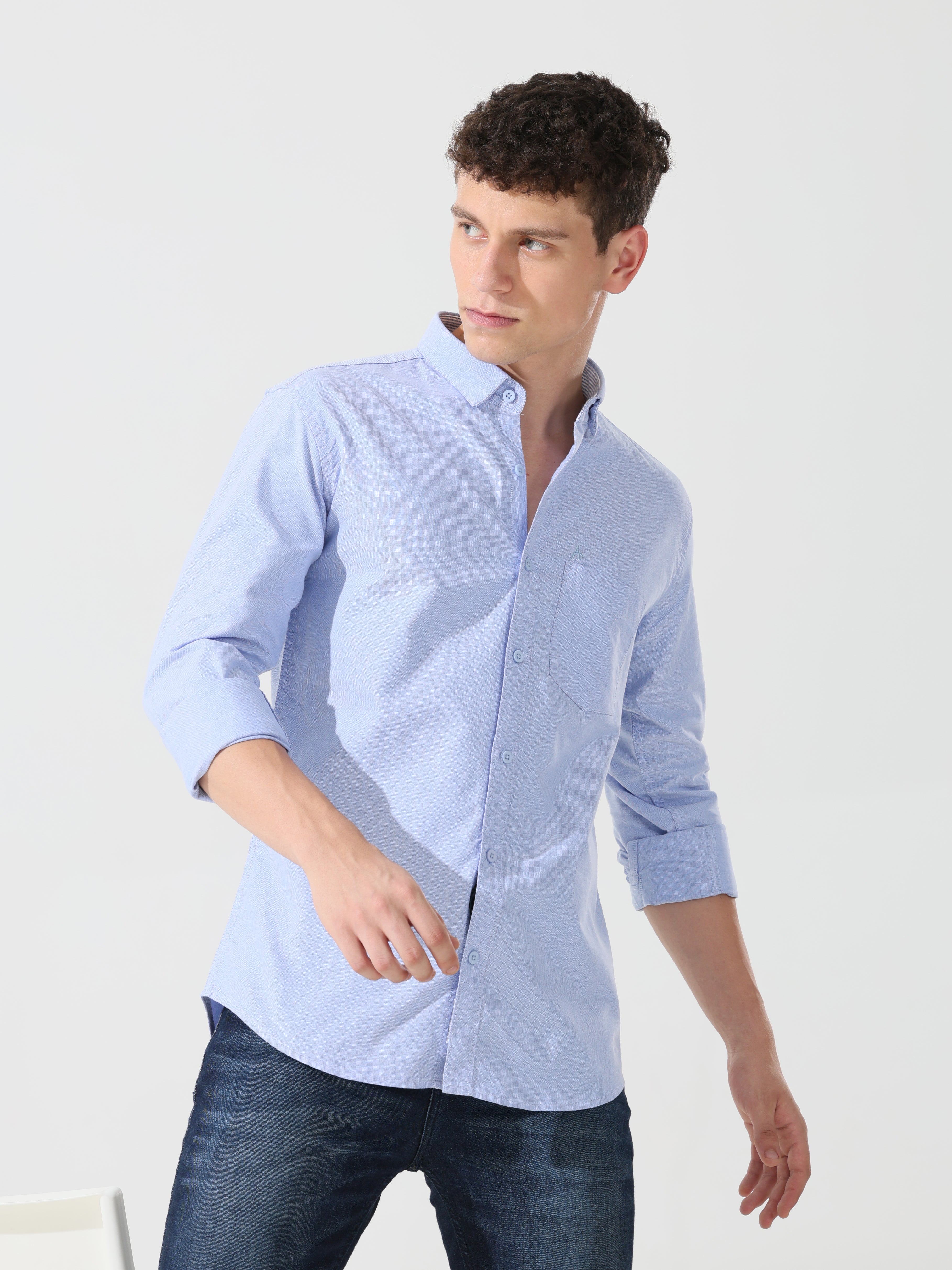 Oxford baby blue slim fit shirt