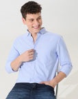 Oxford baby blue slim fit shirt
