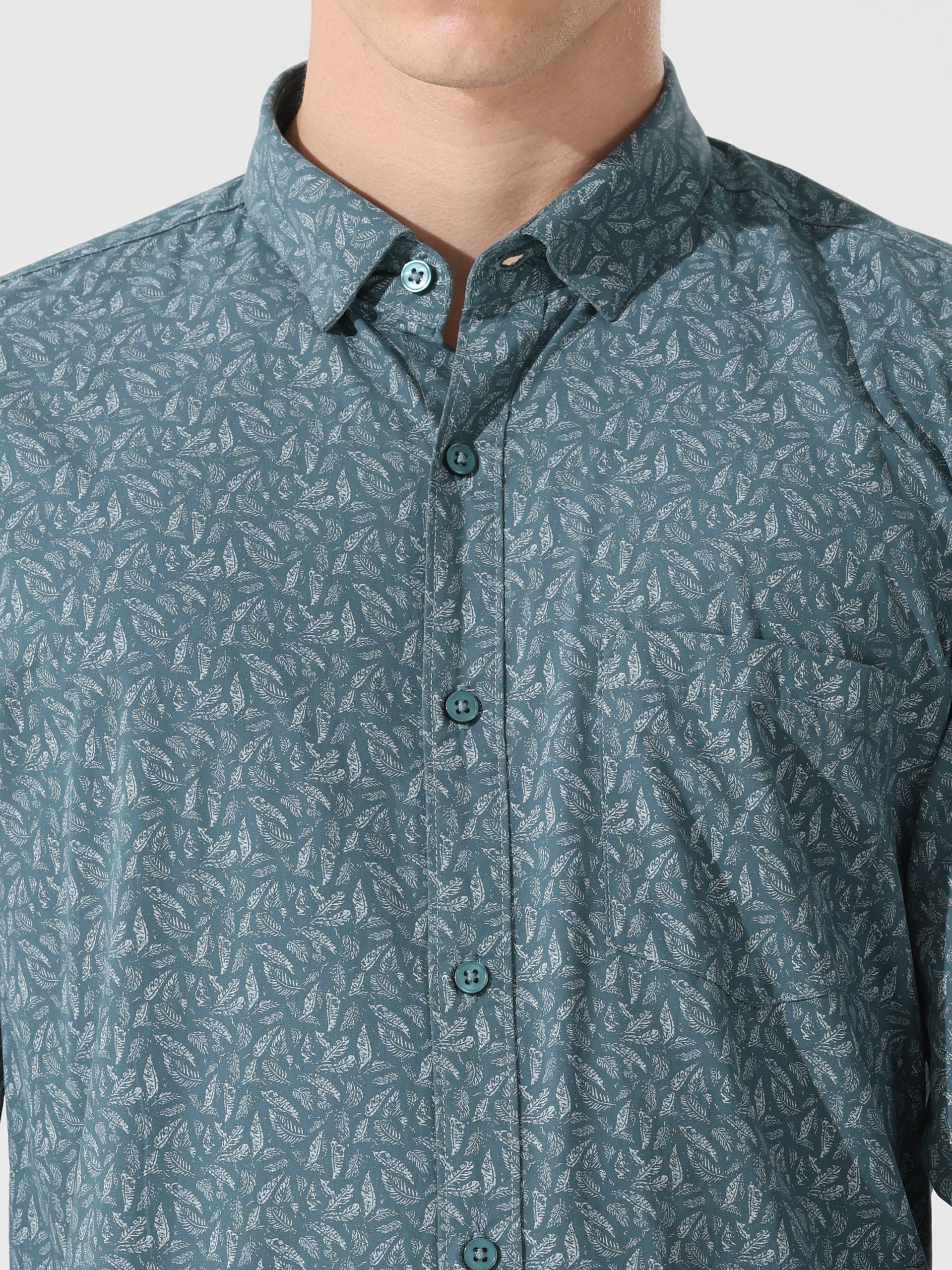Shaded Spruce printed slim fit shirts - Address pro