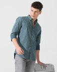 Shaded Spruce printed slim fit shirts - Address pro