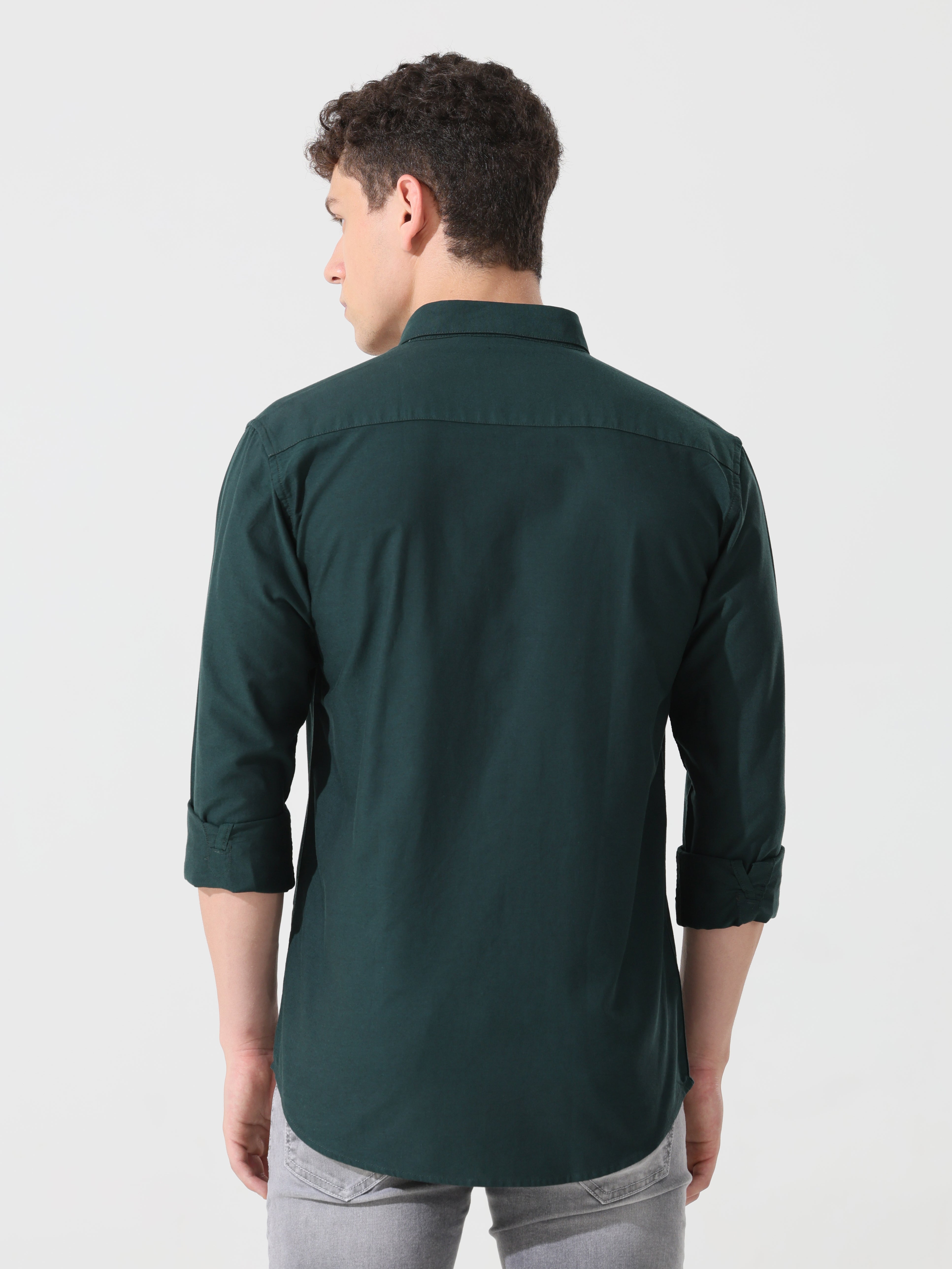 Oxford pine green slim fit shirt