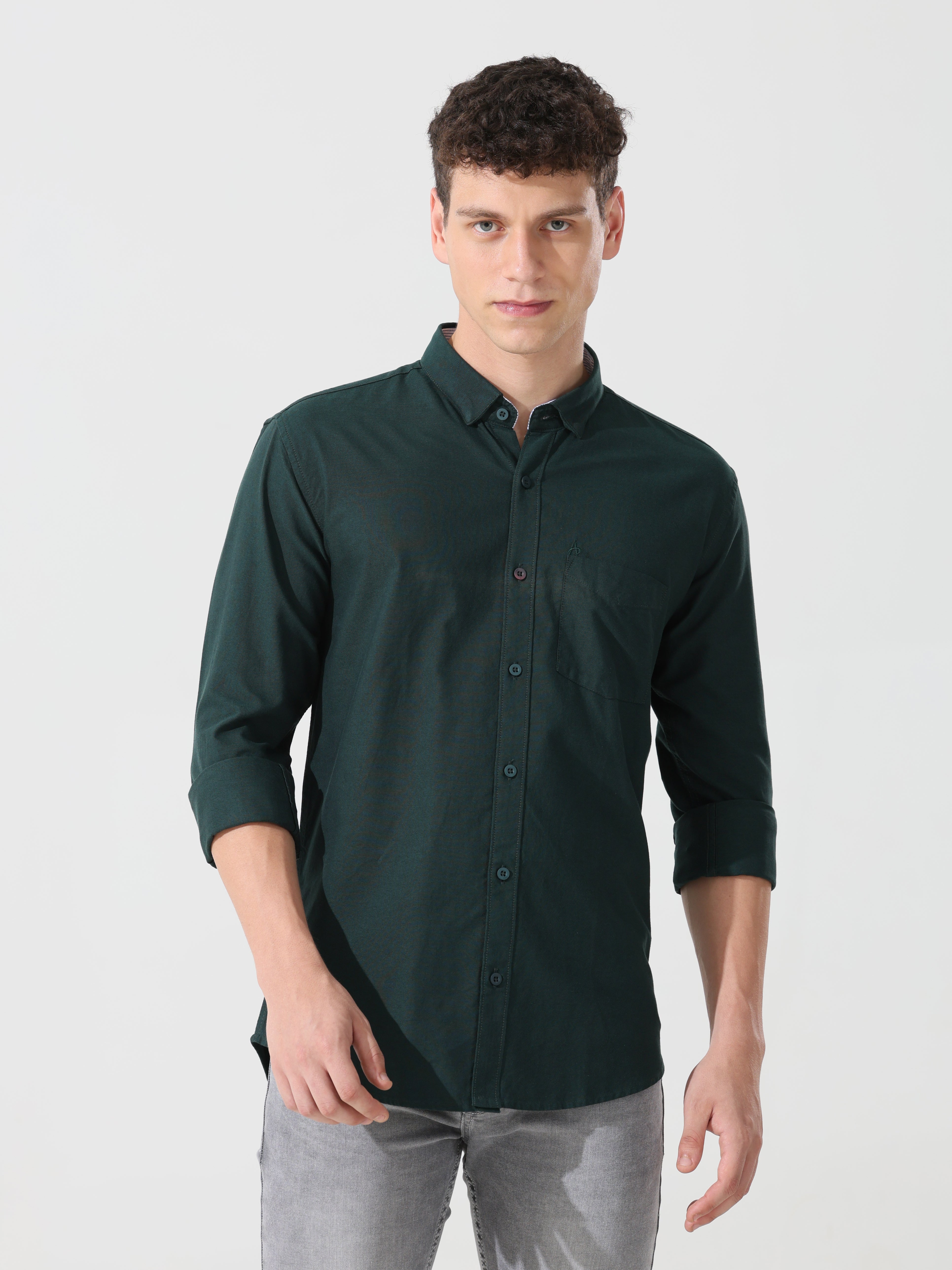 Oxford pine green slim fit shirt Address Apparels Oxford pine green slim fit shirt Address Apparels