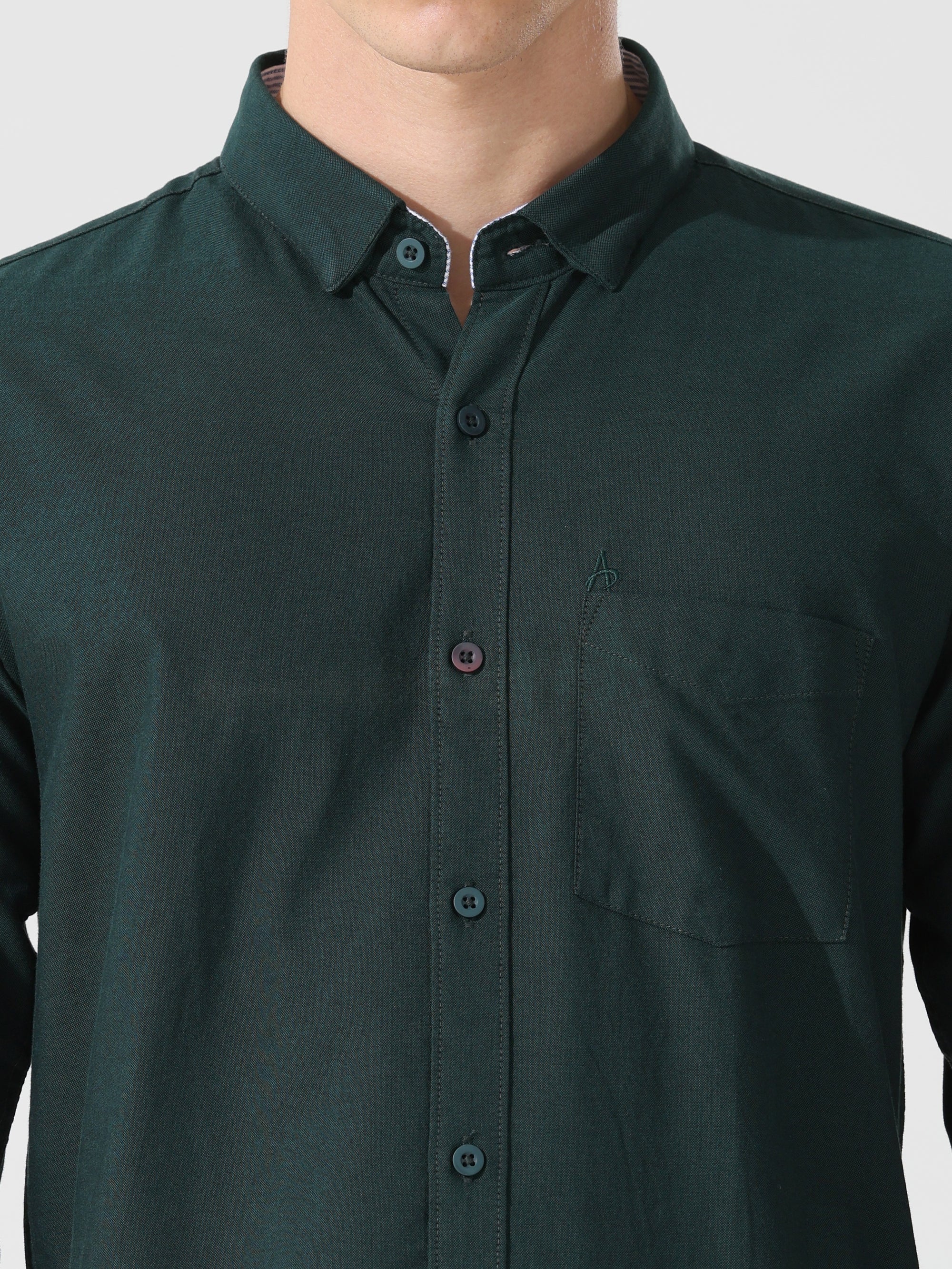 Oxford pine green slim fit shirt