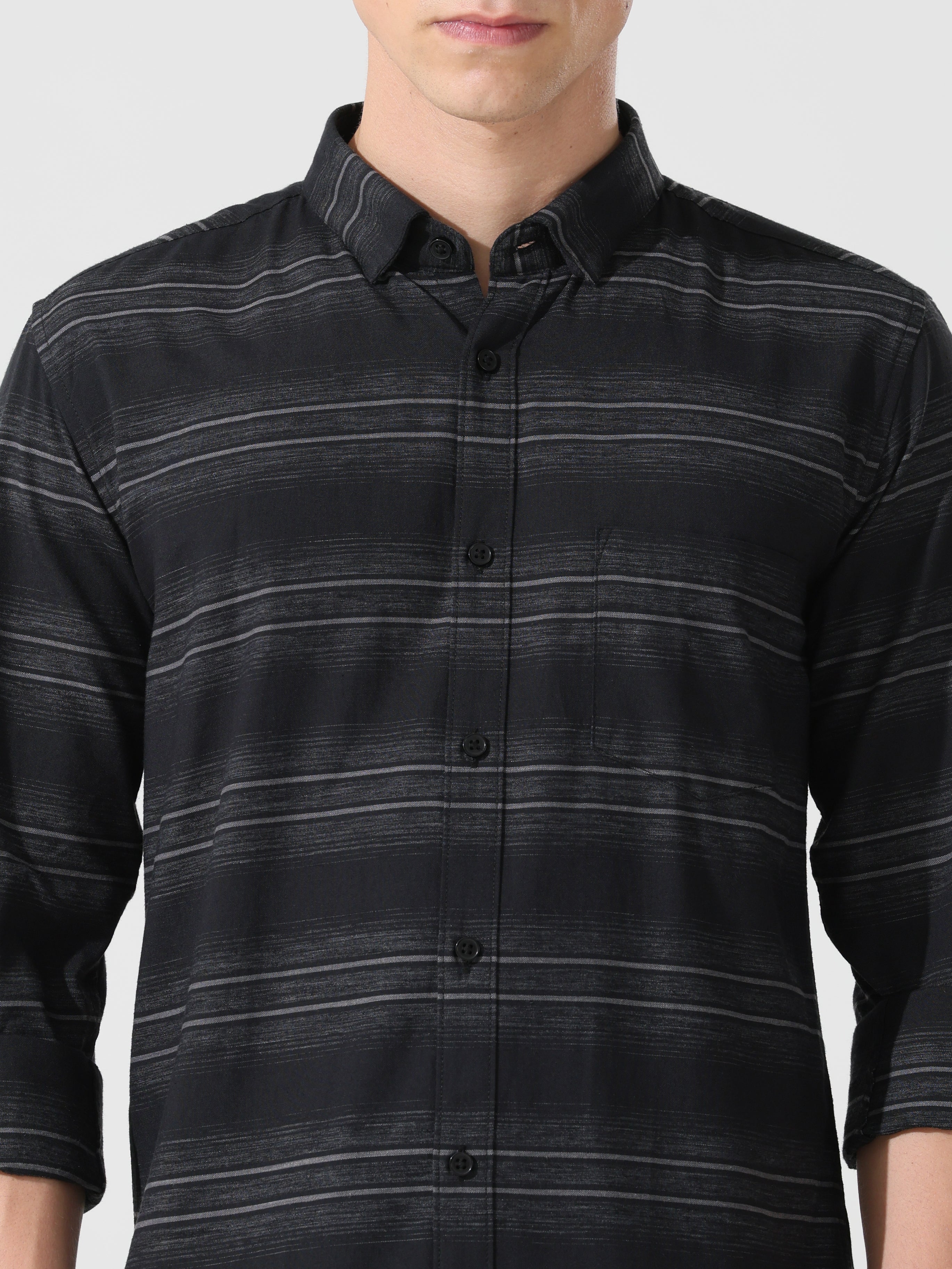 Black stripe slim fit shirts - Address pro