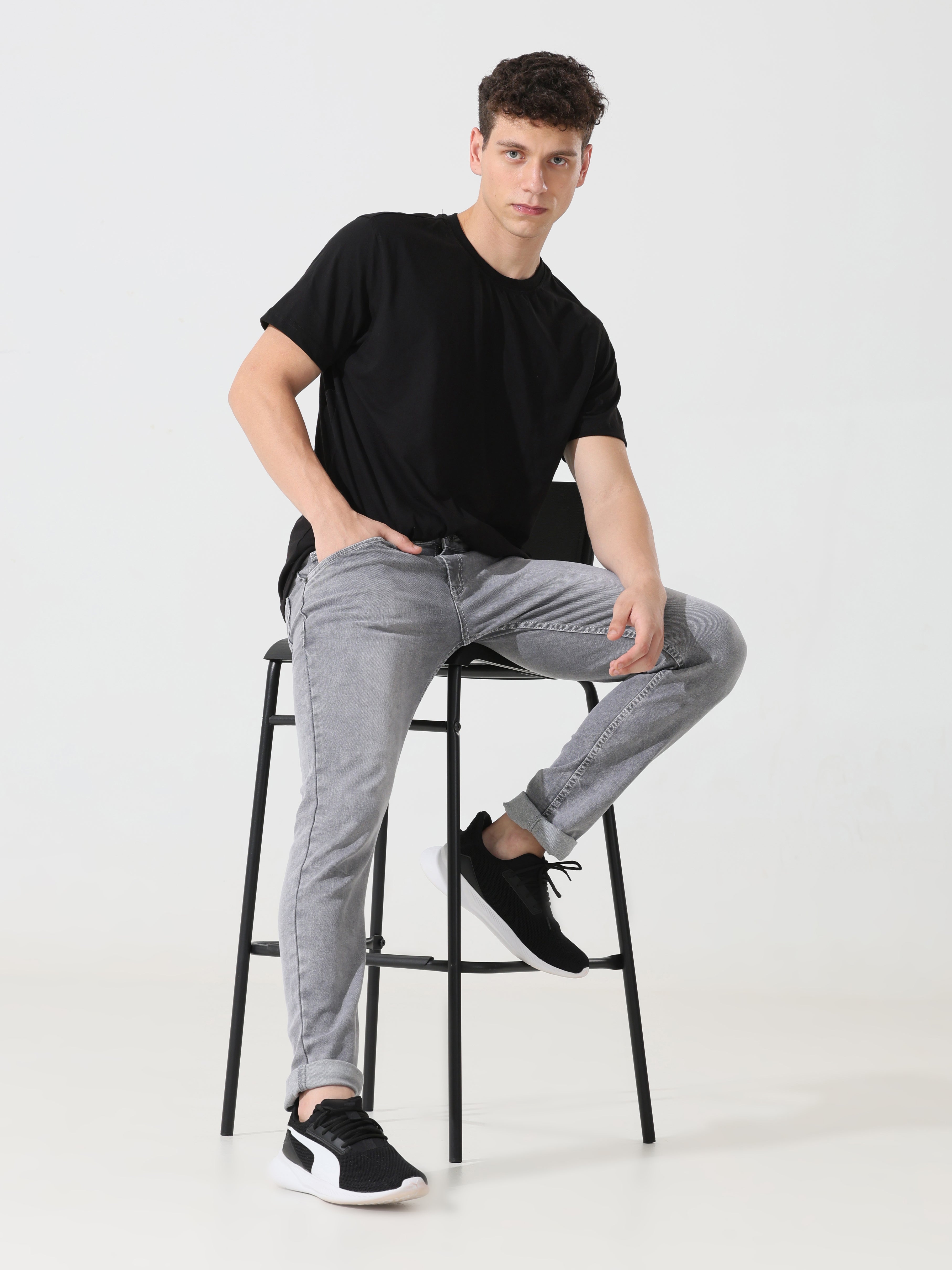 Address Grey denim Slim fit