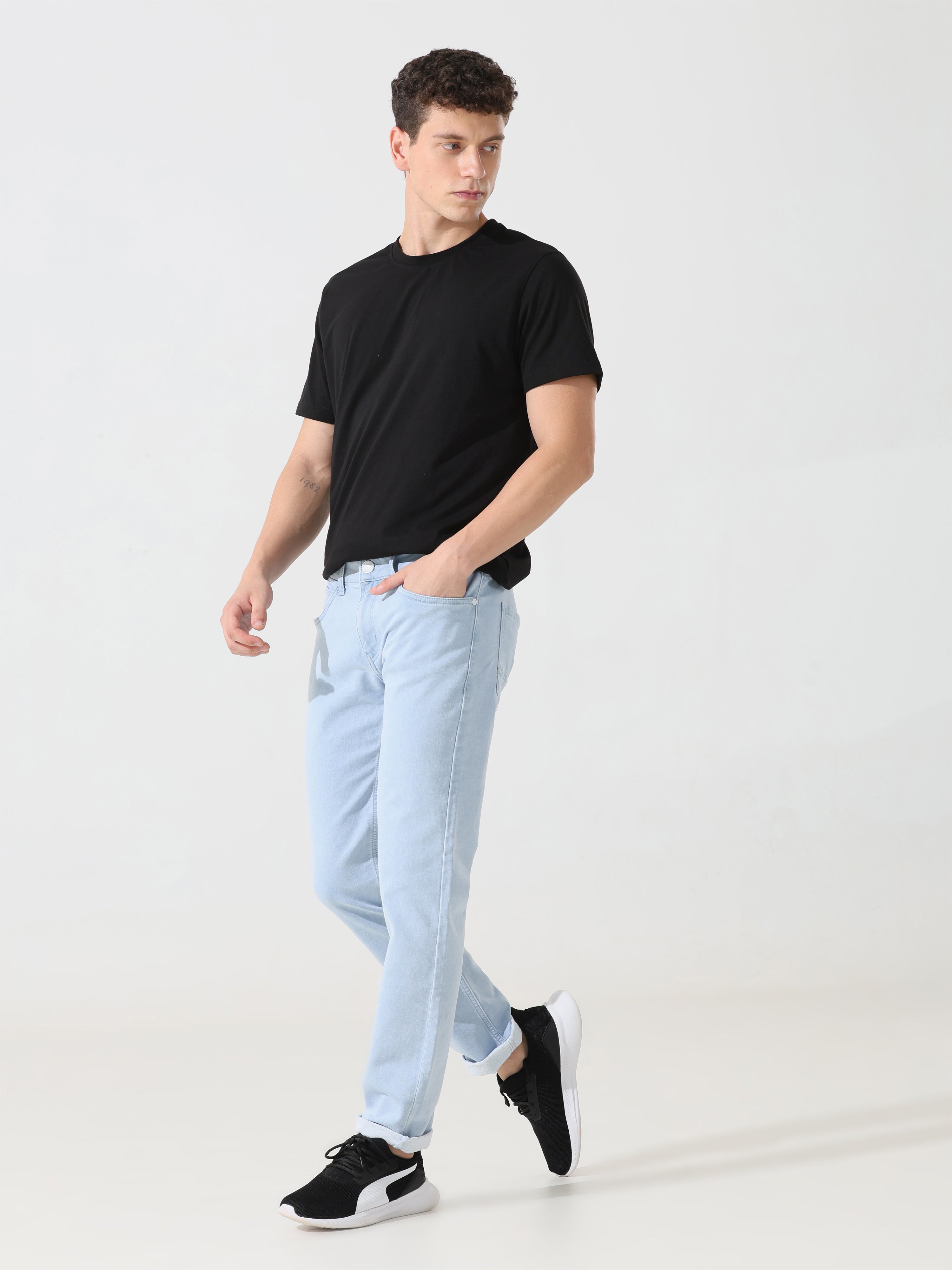 Address Ice blue denim Slim fit