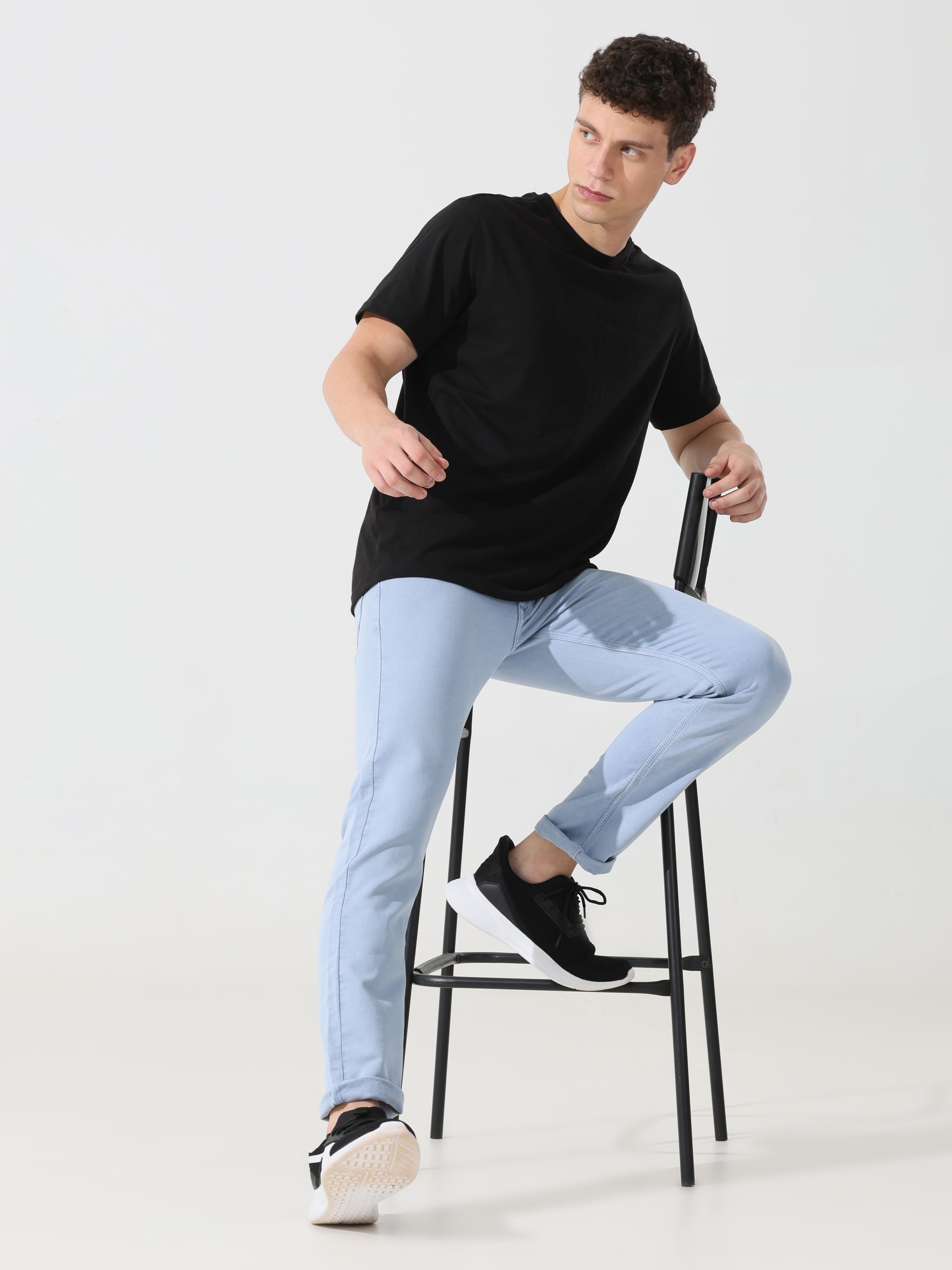 Address Sky blue denim Slim fit