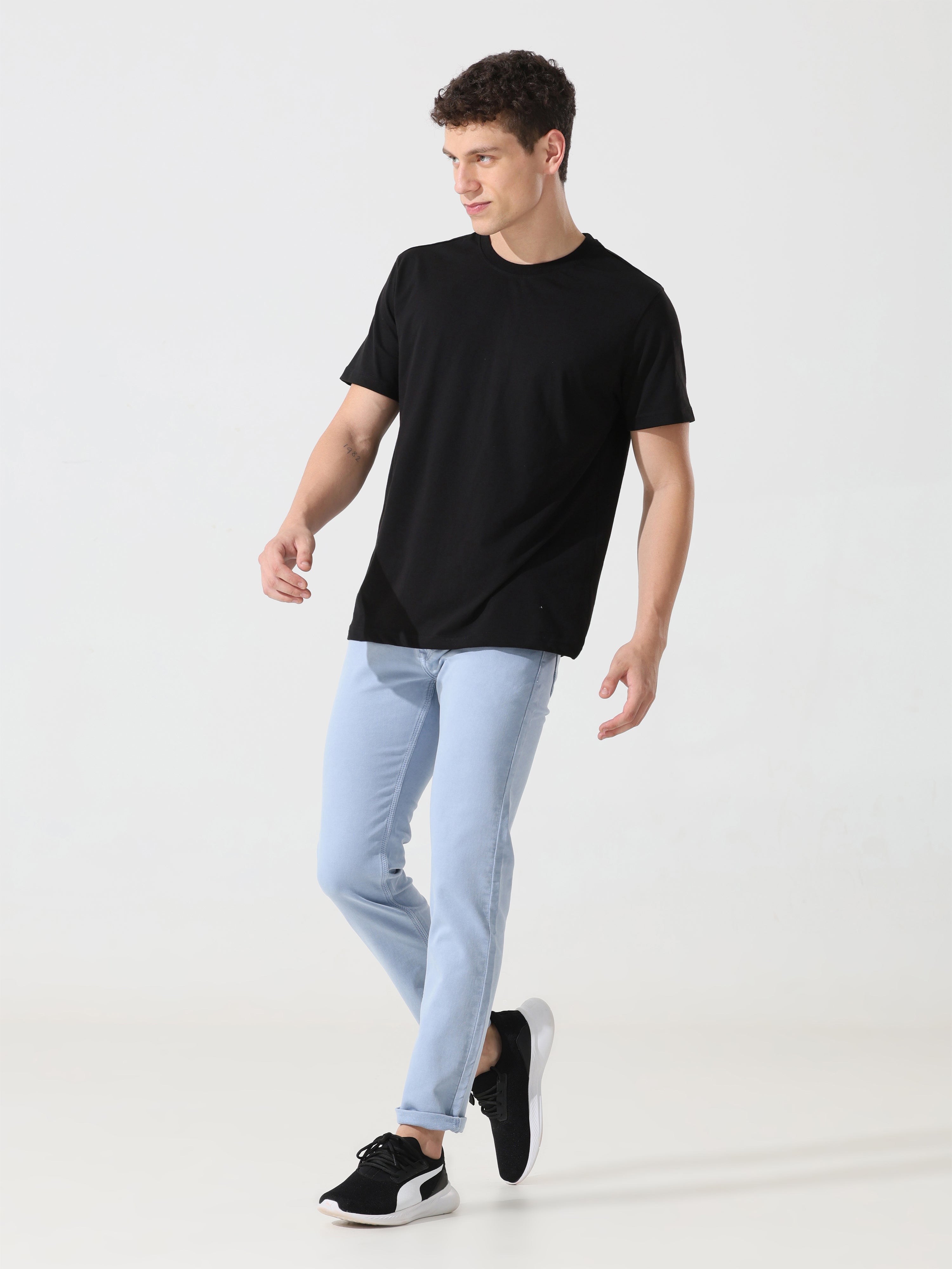 Address Sky blue denim Slim fit