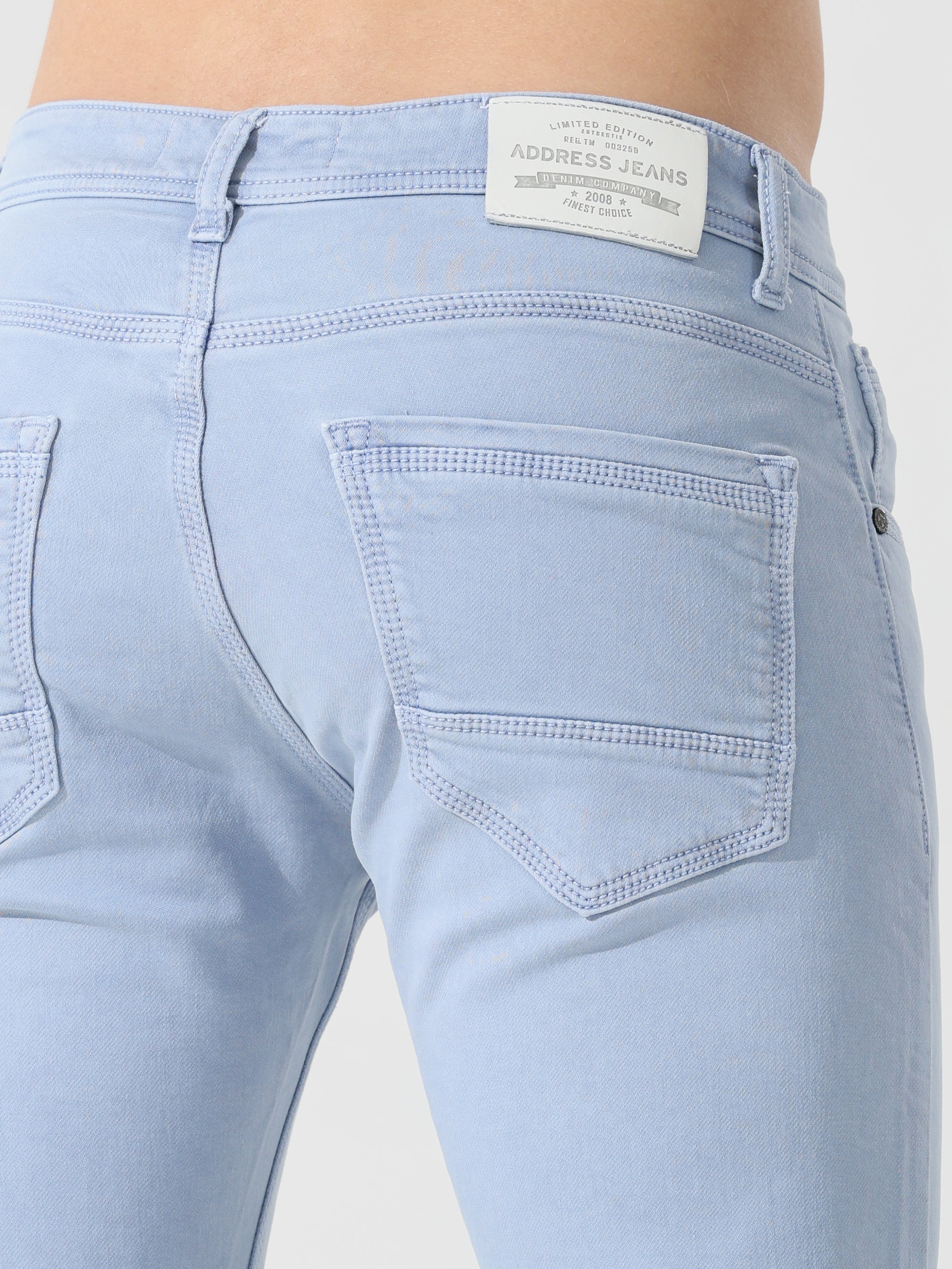 Address Sky blue denim Slim fit