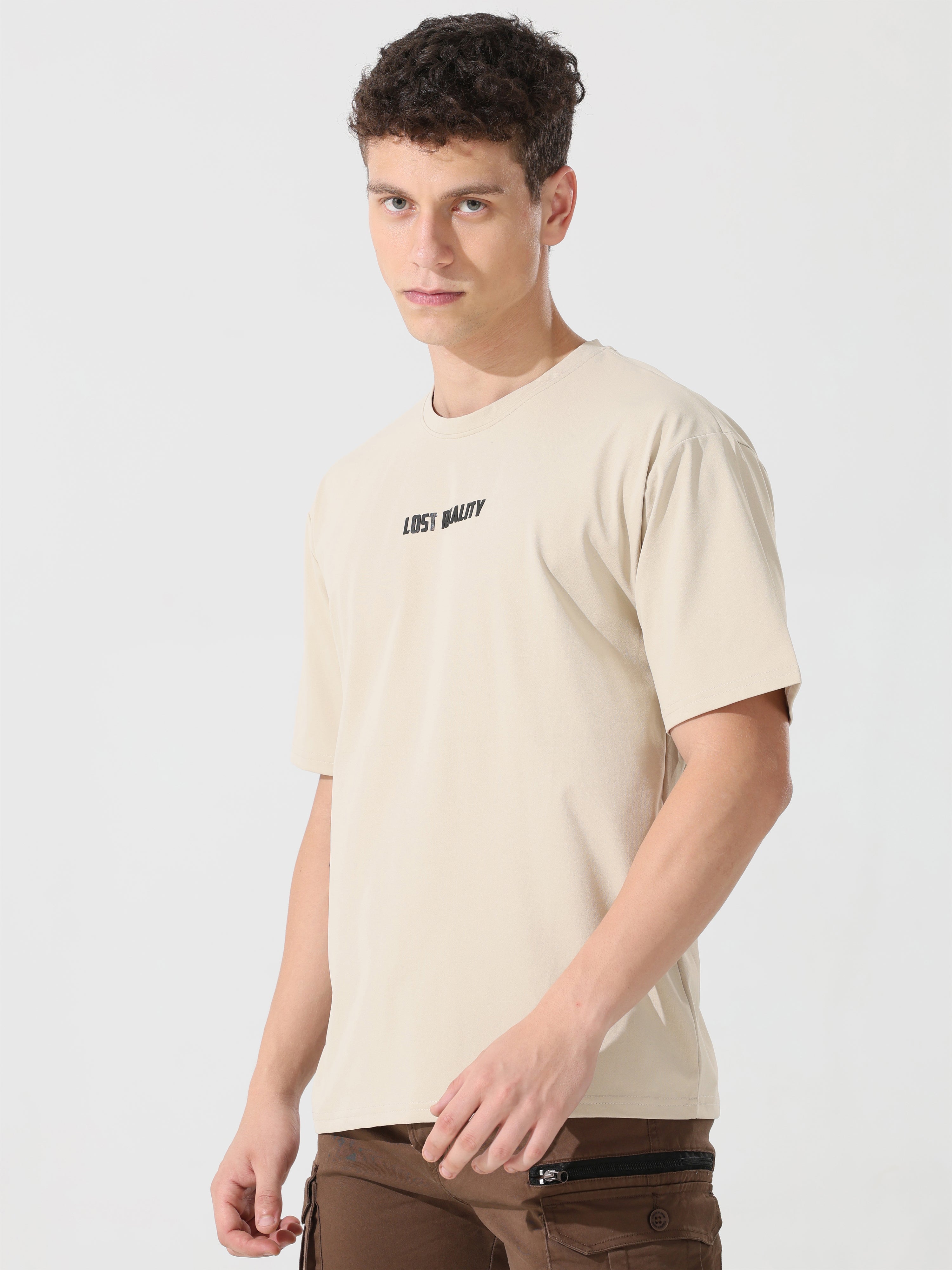 Lost reality Cream half sleeve tee