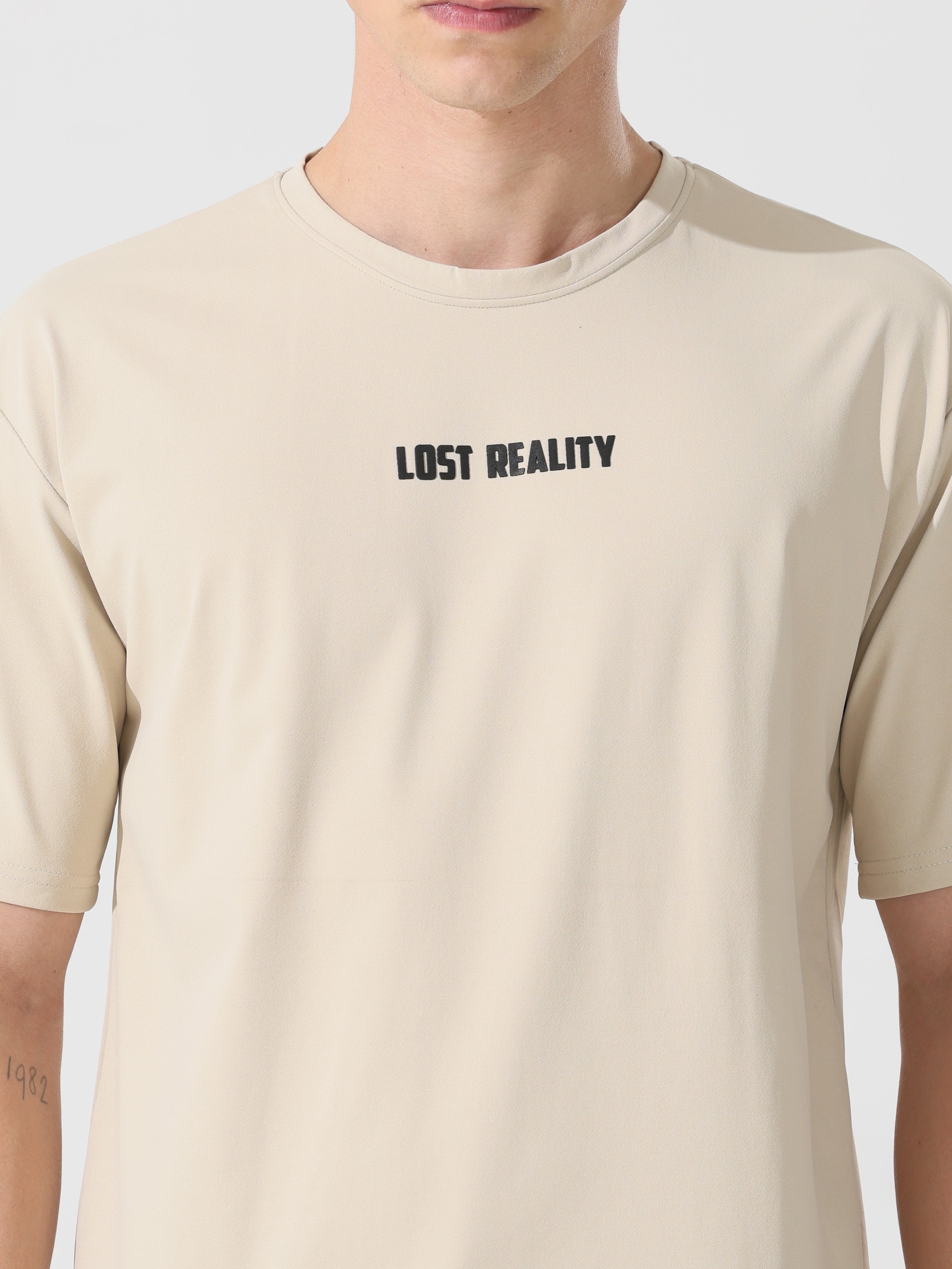 Lost reality Cream half sleeve tee