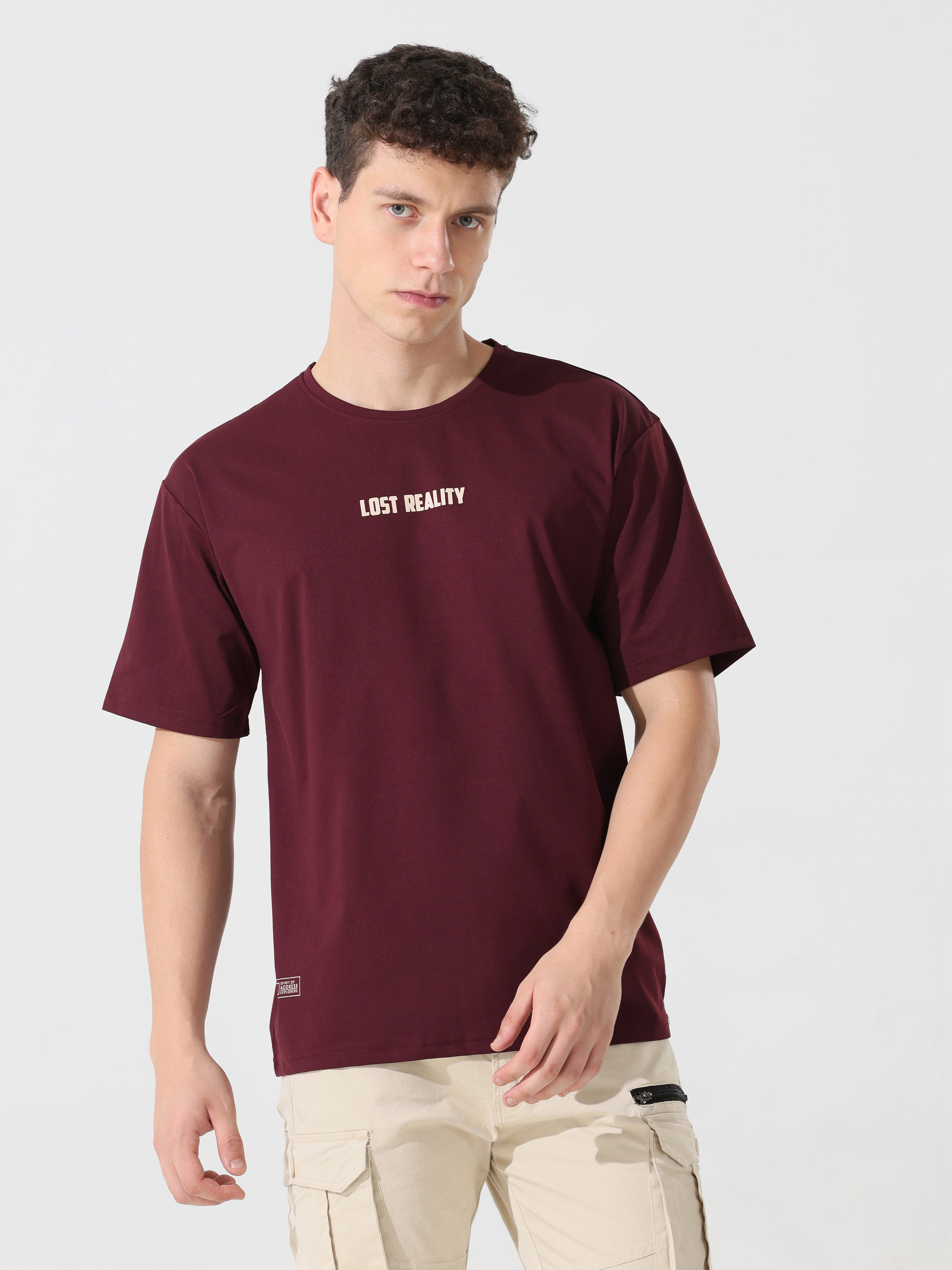 Lost reality Maroon half sleeve tee