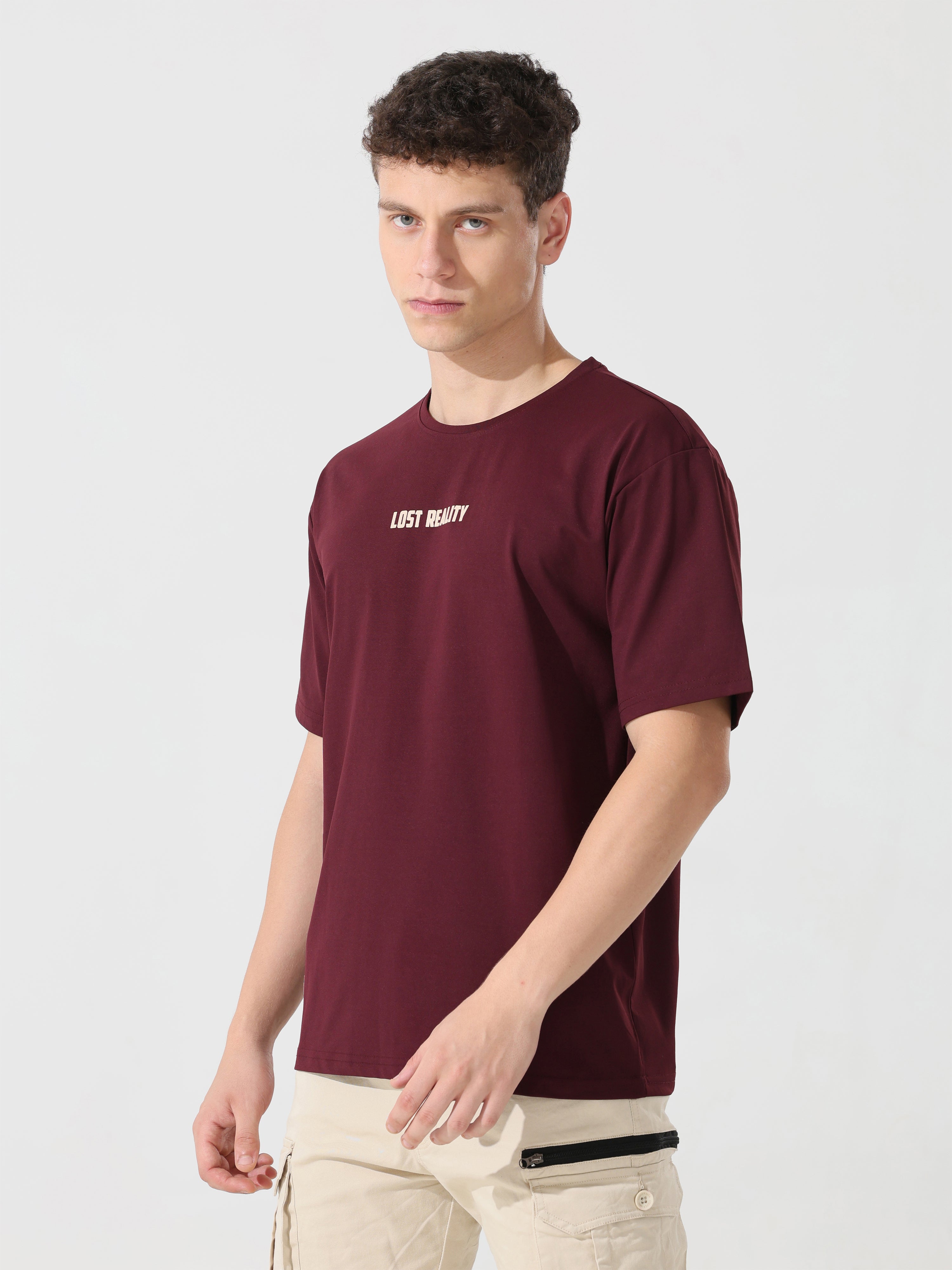 Lost reality Maroon half sleeve tee