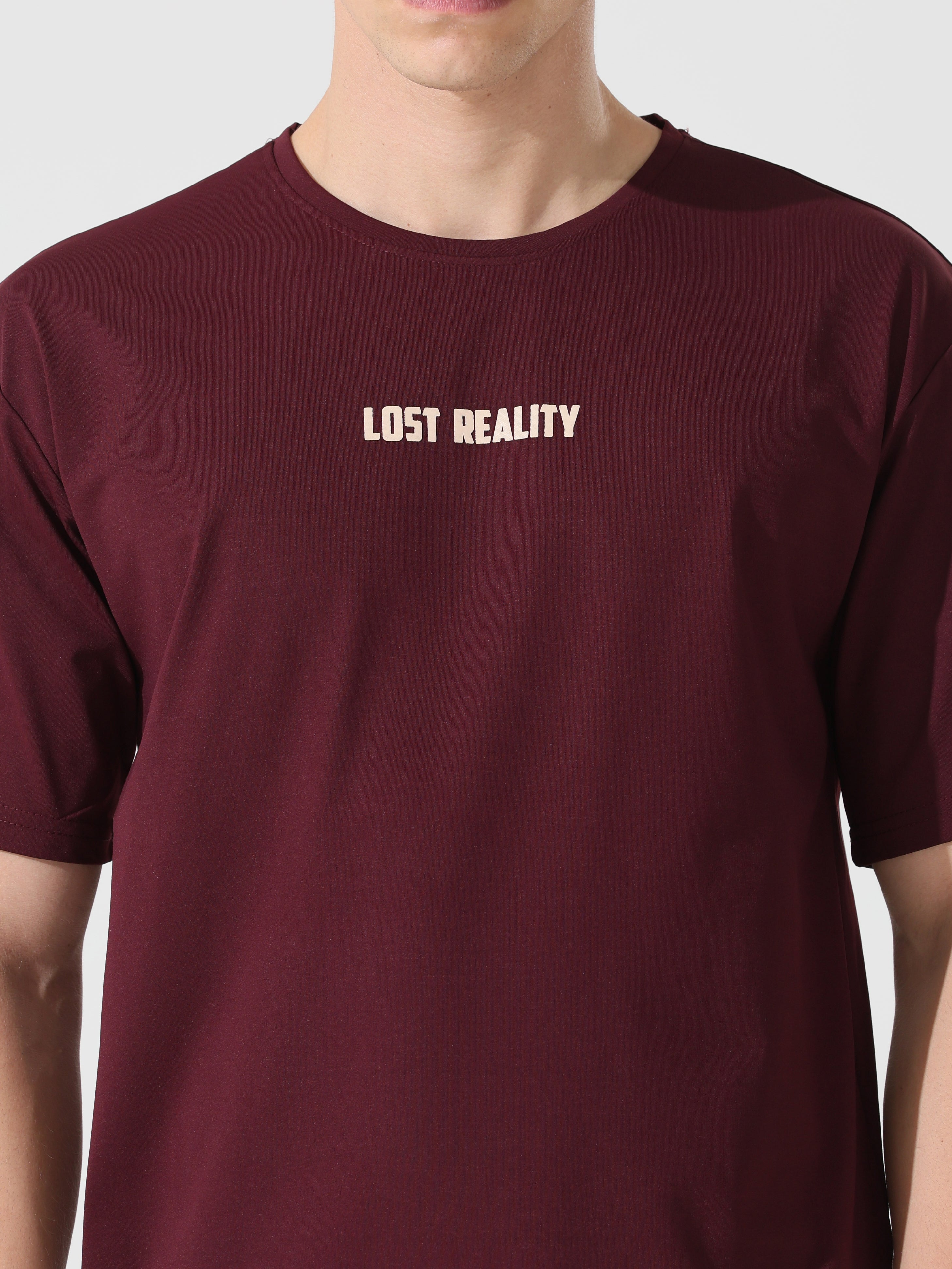 Lost reality Maroon half sleeve tee