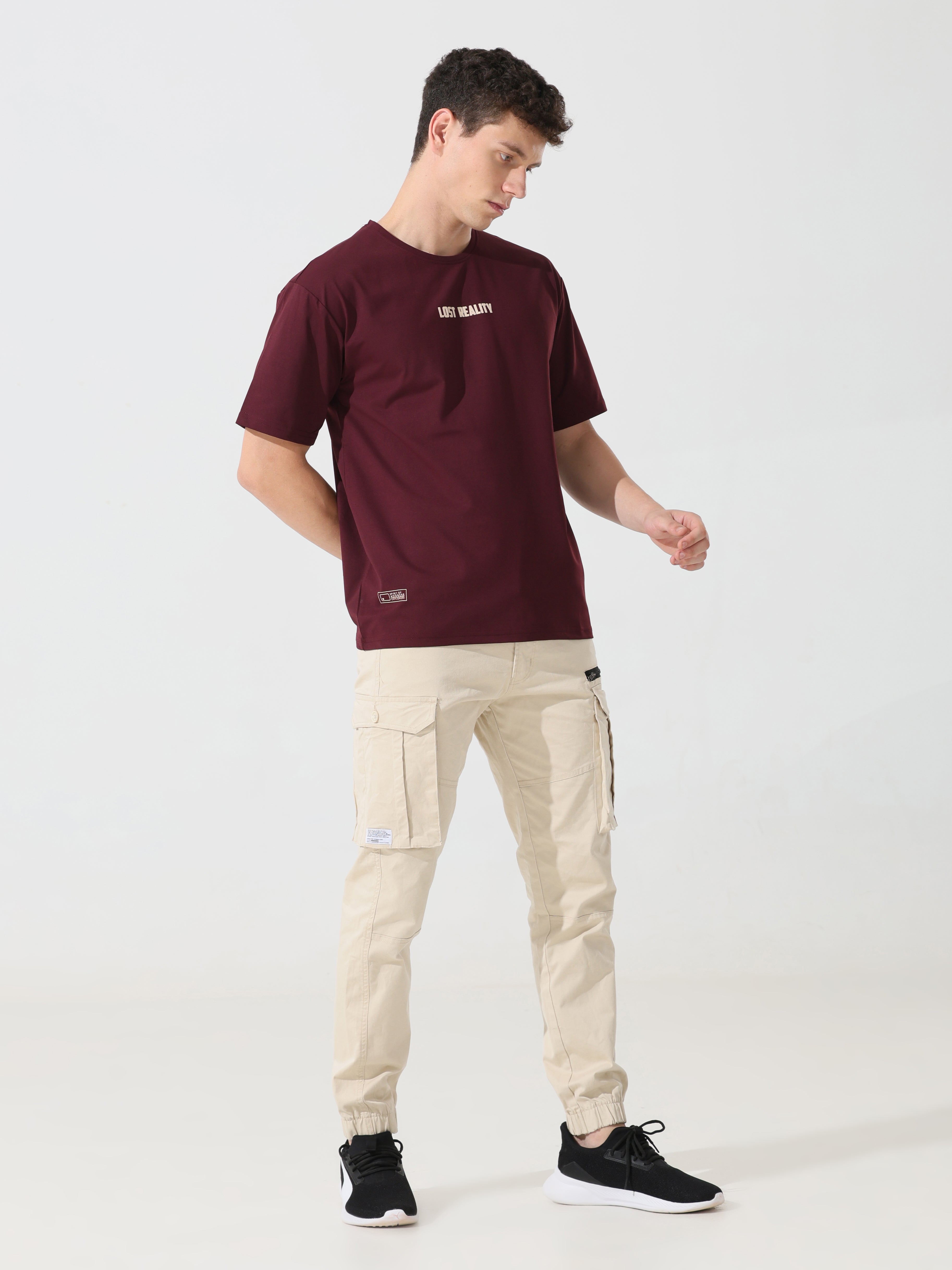 Lost reality Maroon half sleeve tee