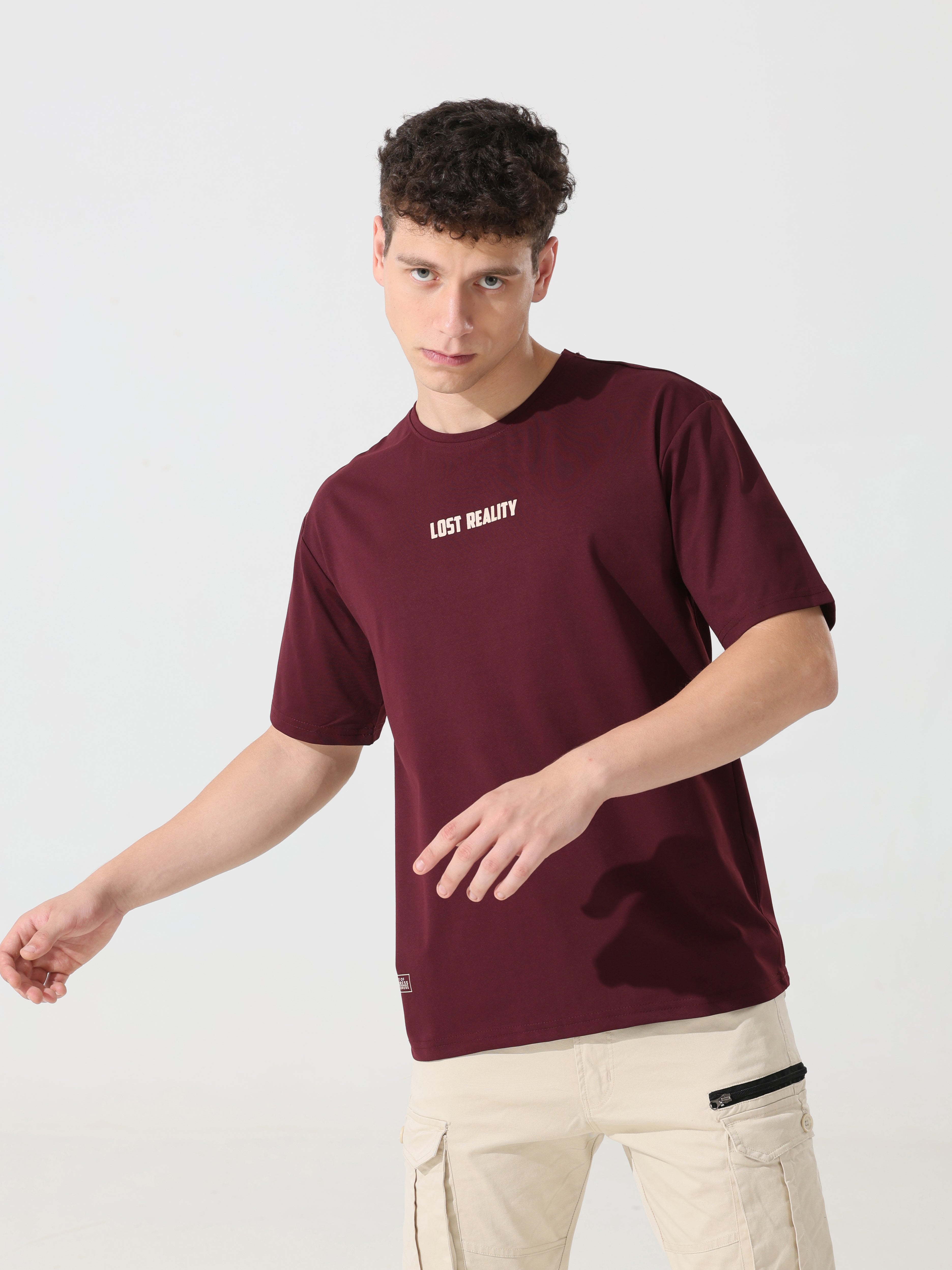 Lost reality Maroon half sleeve tee