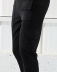 Mens Lycra fit Black Jogger pants - Address