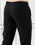 Mens Lycra fit Black Jogger pants - Address