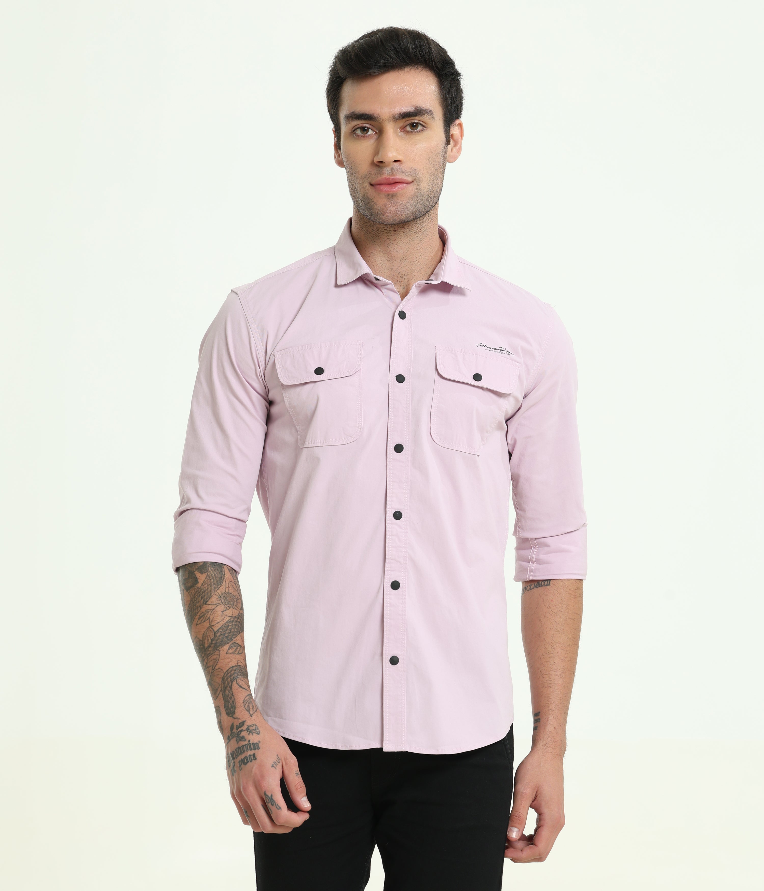 Baby Blush Double Pocket Slim Fit Shirt