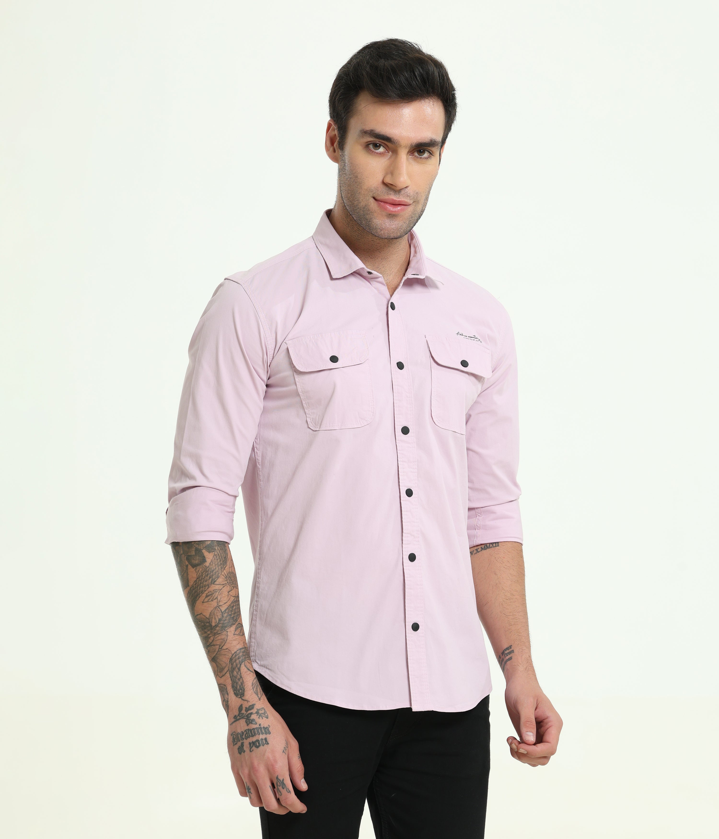 Baby Blush Double Pocket Slim Fit Shirt