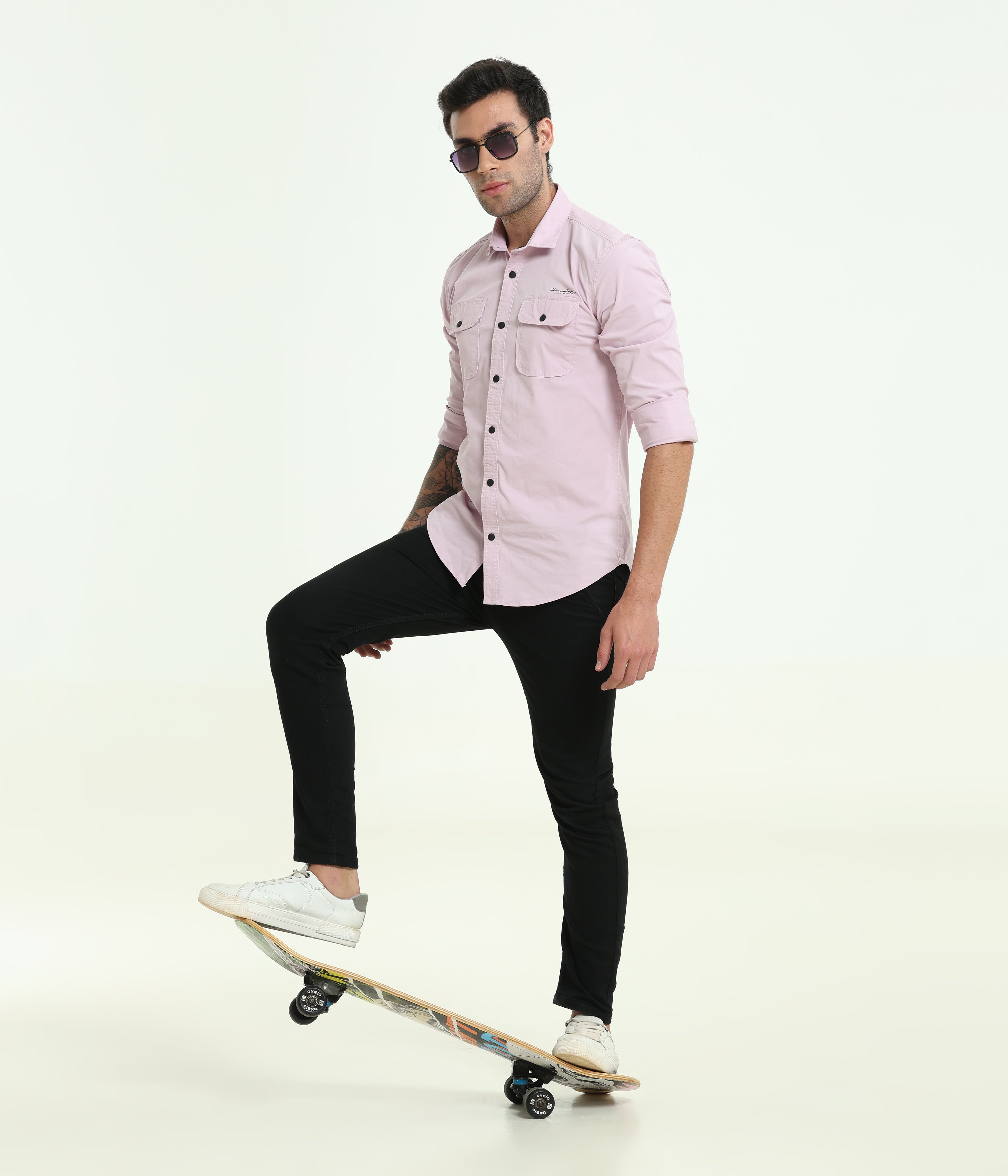 Baby Blush Double Pocket Slim Fit Shirt