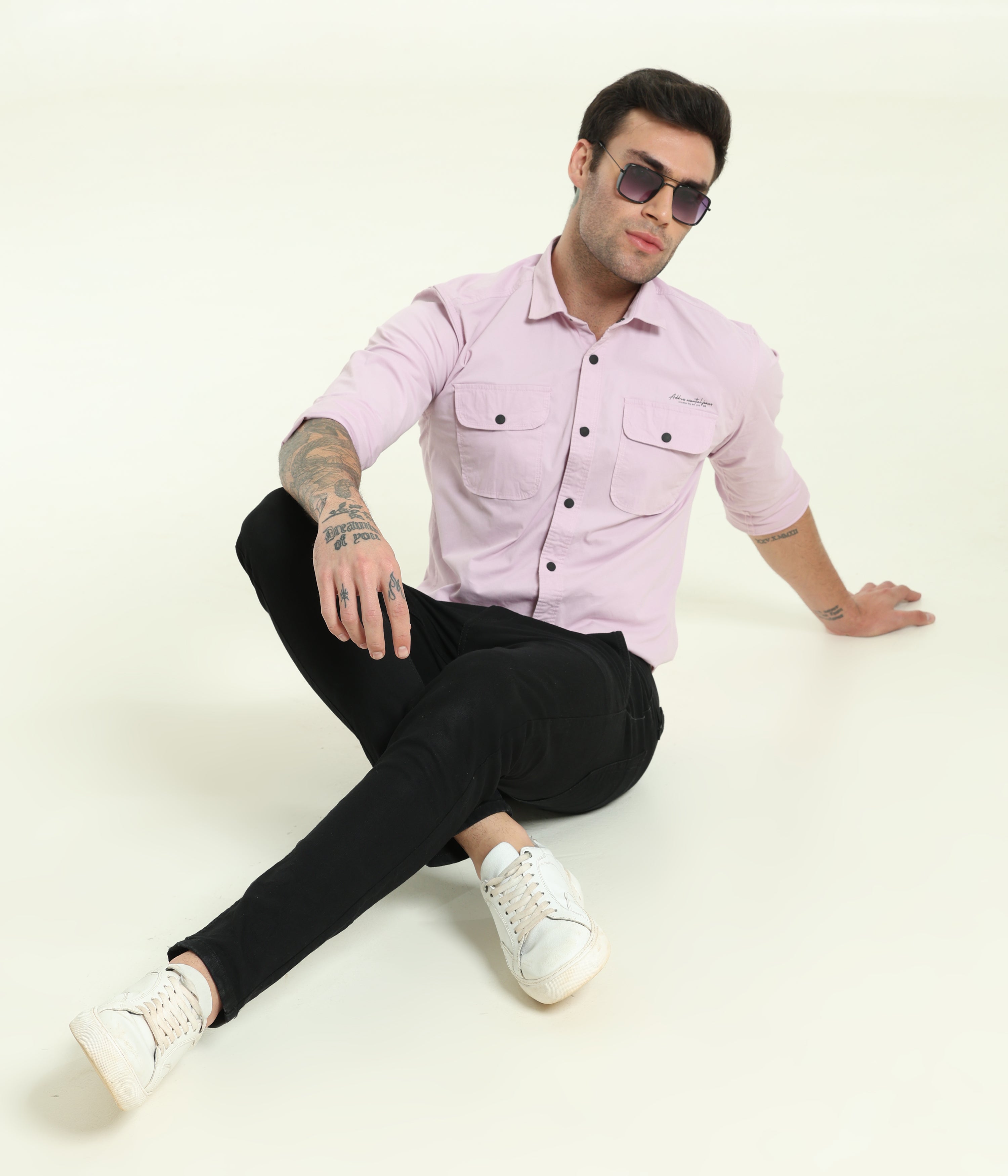 Baby Blush Double Pocket Slim Fit Shirt