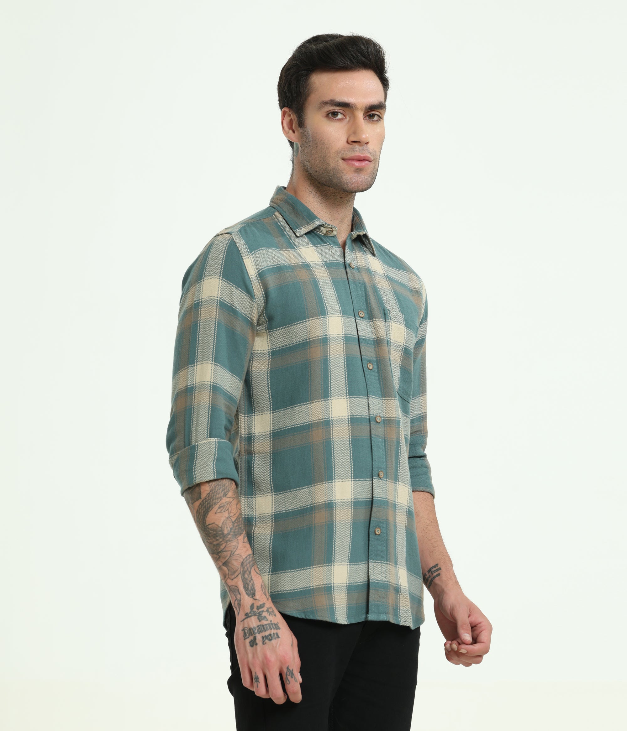 DARK CYAN SLIM FIT SHIRT