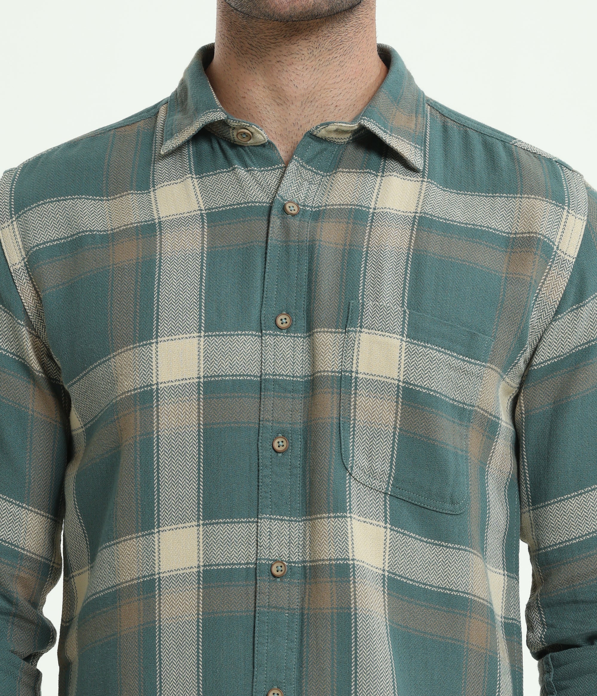 DARK CYAN SLIM FIT SHIRT